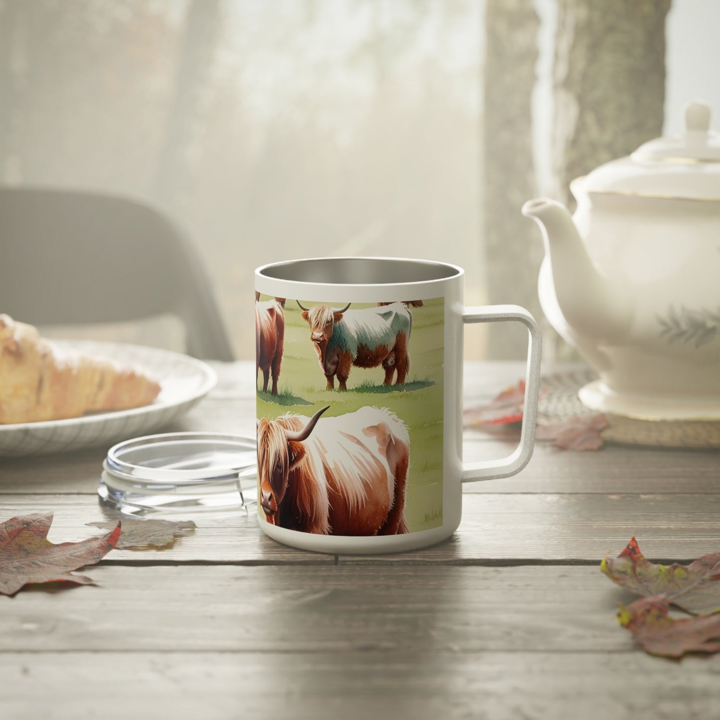 Highland Cow Insulated Coffee Mug — 10oz Thermal Travel Mug