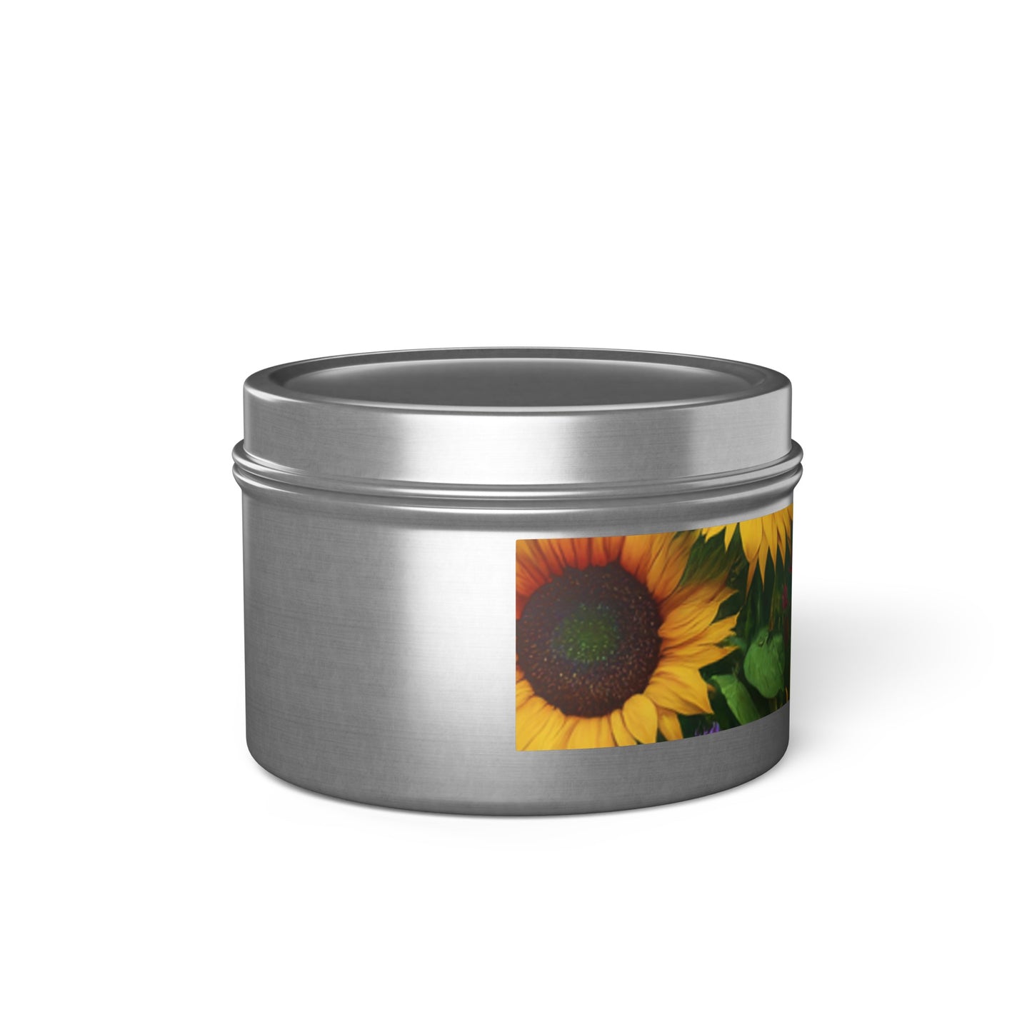 Sunflower Design Soy Wax Blend Tin Candles