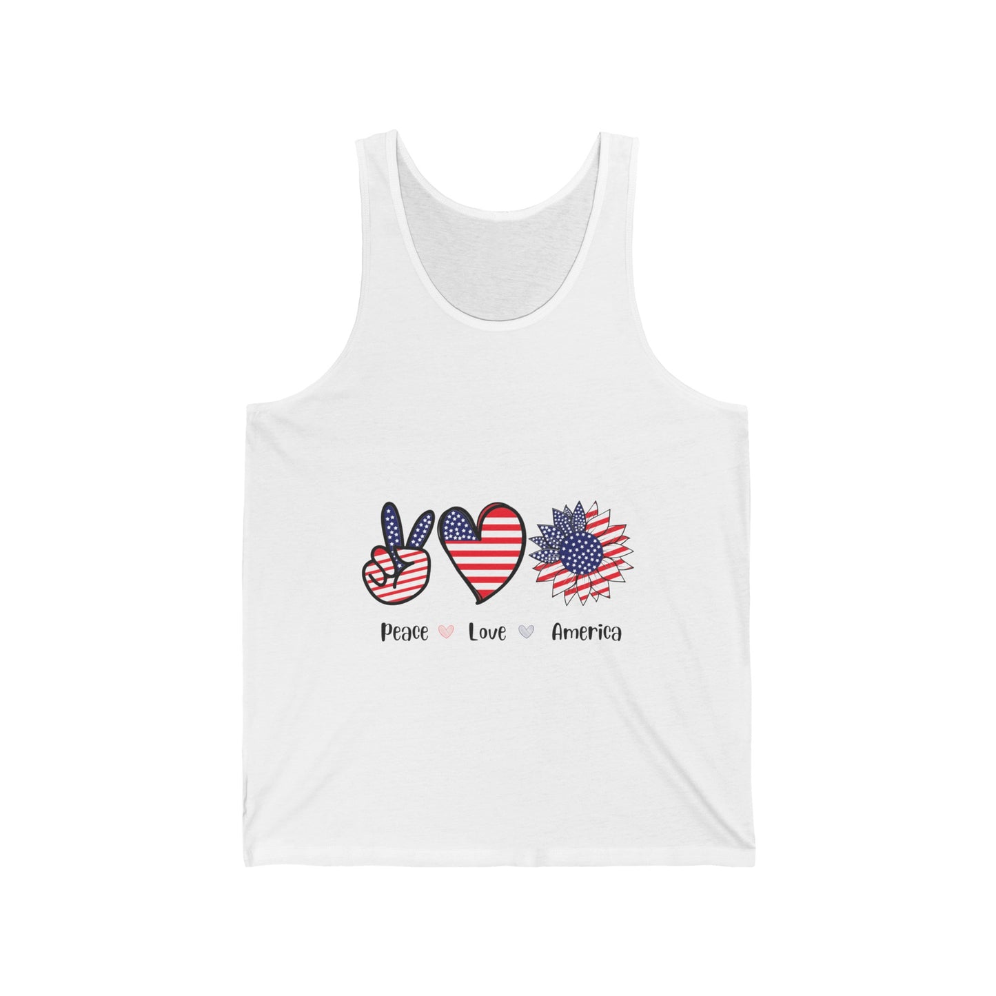 Comfy Peace Love America Jersey Tank