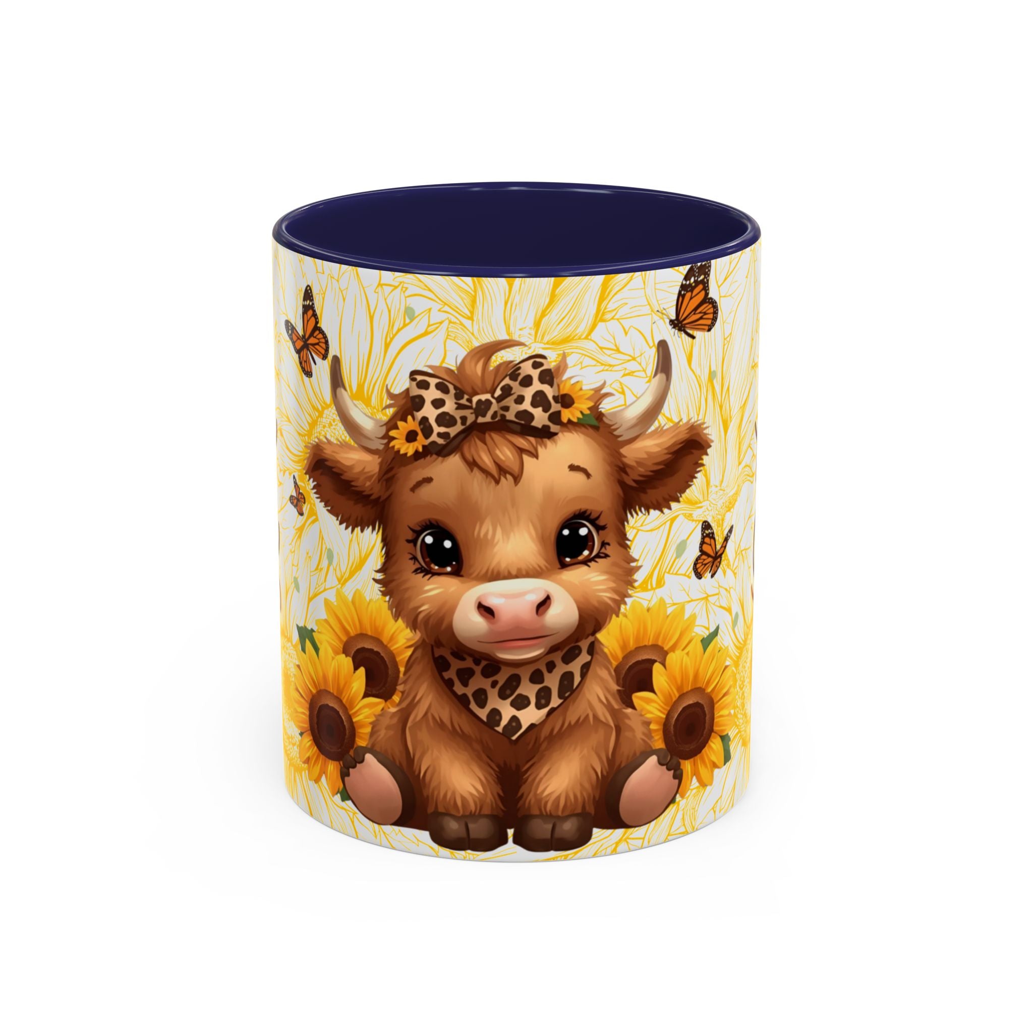 Highland Cow Cup Cute Sunflower Coffee Mug 11 and 15oz Size