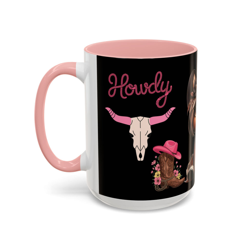 Cowgirl Coffee Mug — Howdy Pink Western Accent Mug (11/15oz)