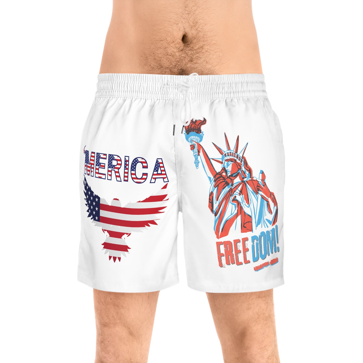 American Freedom Men's Mid-Length Swim Shorts (AOP)