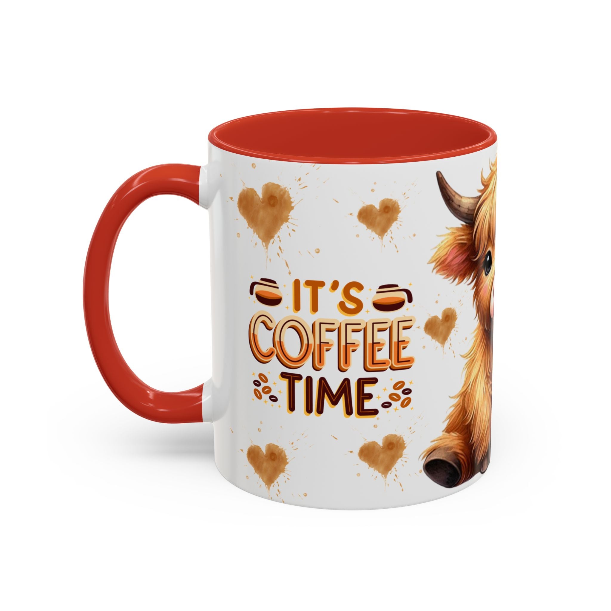 Cute Highland Cow It's Coffee Time Mug | Accent Coffee Mug