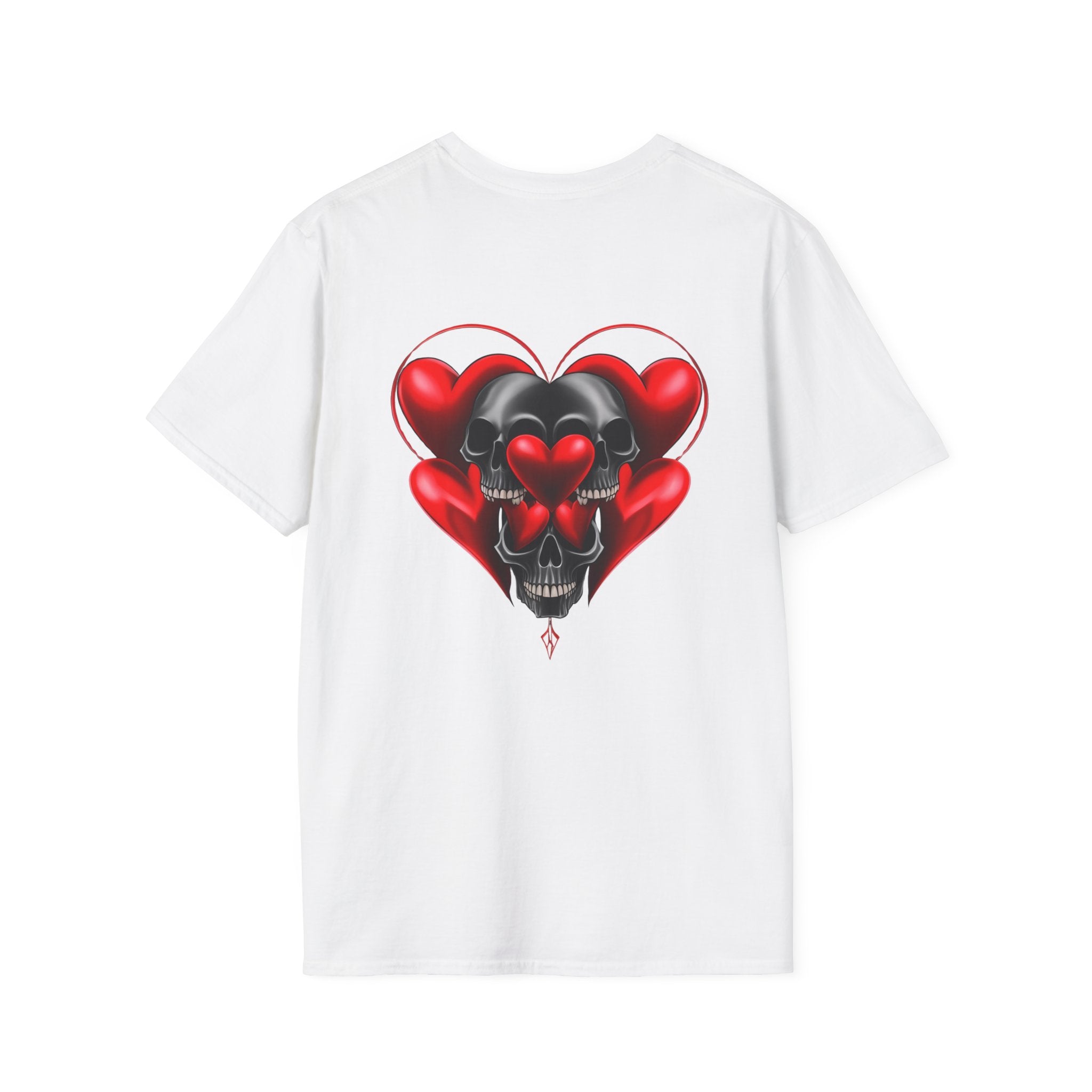 Romantic Skull Hearts Unisex Softstyle T-Shirt
