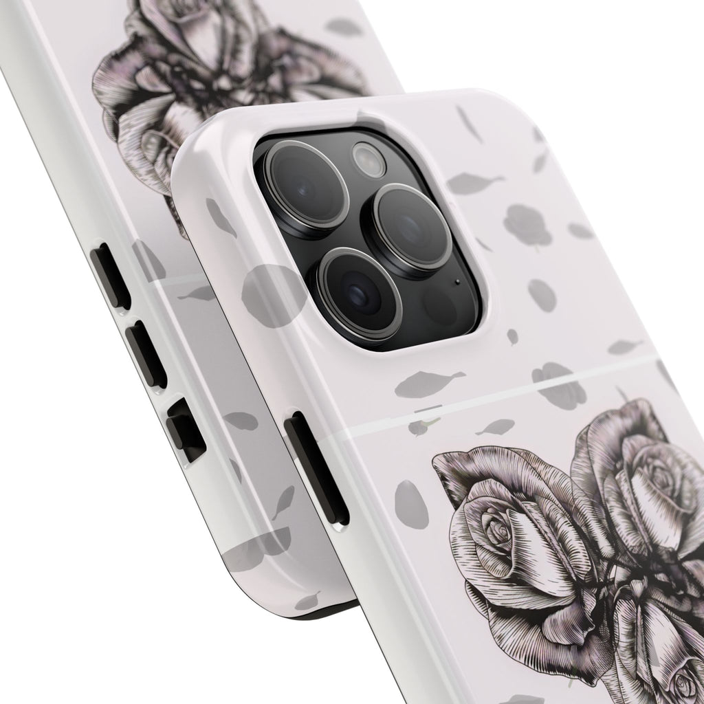 IPhone Phone Case Artistic Floral Tough Phone Cases - Heart Rose Design