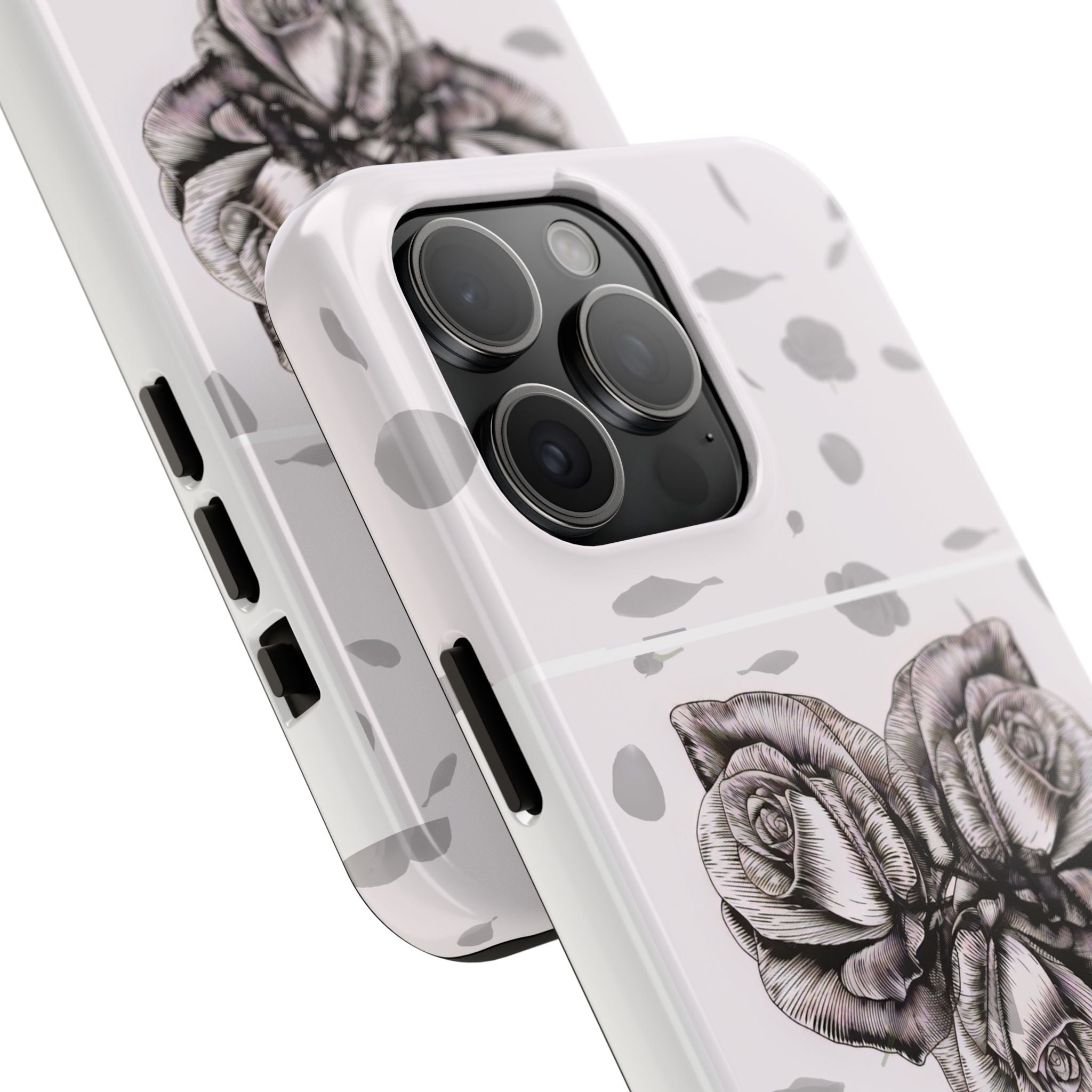 IPhone Phone Case Artistic Floral Tough Phone Cases - Heart Rose Design