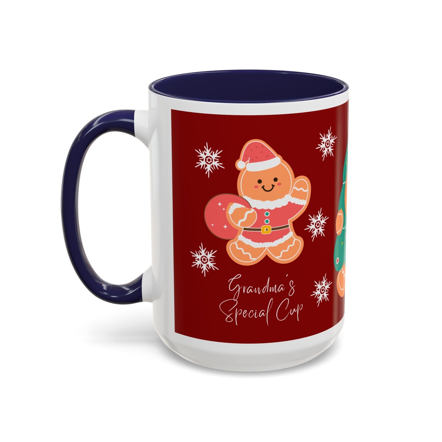 Christmas Cookie & Milk Accent Mug — Holiday Gingerbread Tree Design (11/15oz)