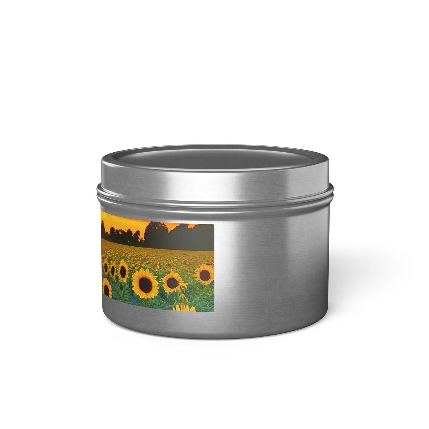 Beautiful Scented Sunflower Tin Candles