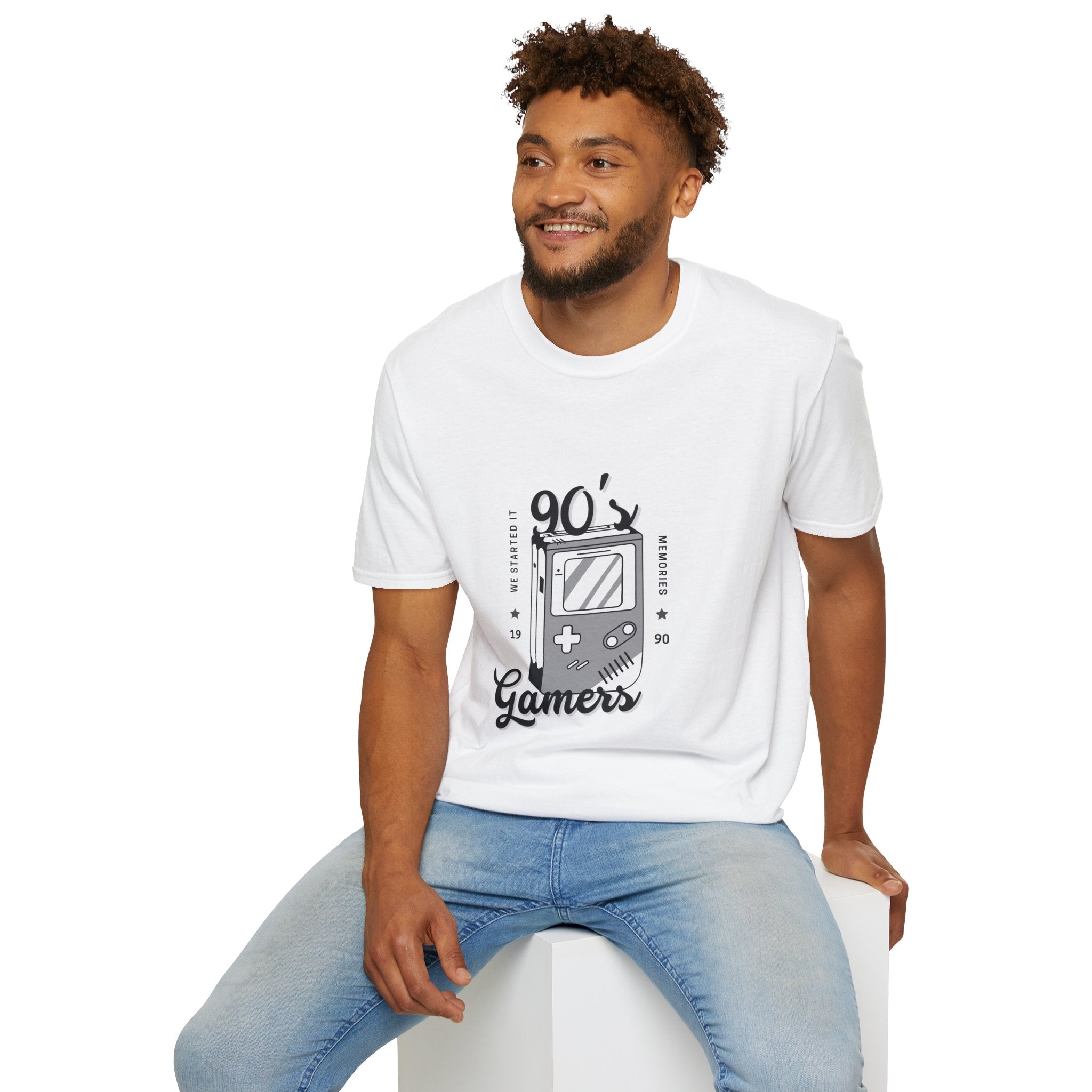 90's Gamer Unisex Softstyle T-Shirt, Retro Gaming Shirt, Gamer Gift, Nostalgic Tee, Casual Wear, 90's Birthday Apparel