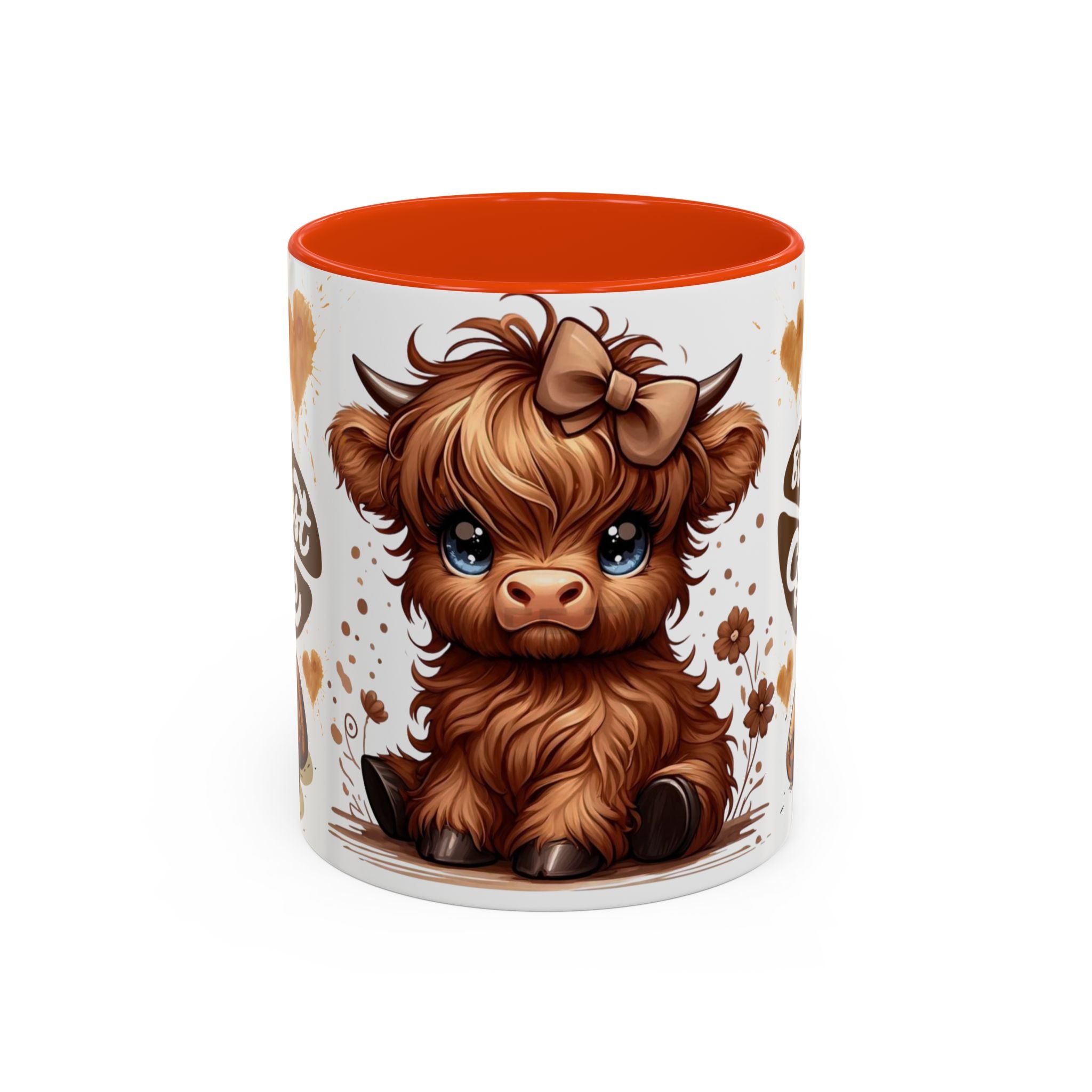 Cute Highland Cow Coffee Mug — "But First Coffee" Colorful Ceramic Mug (11oz/15oz)
