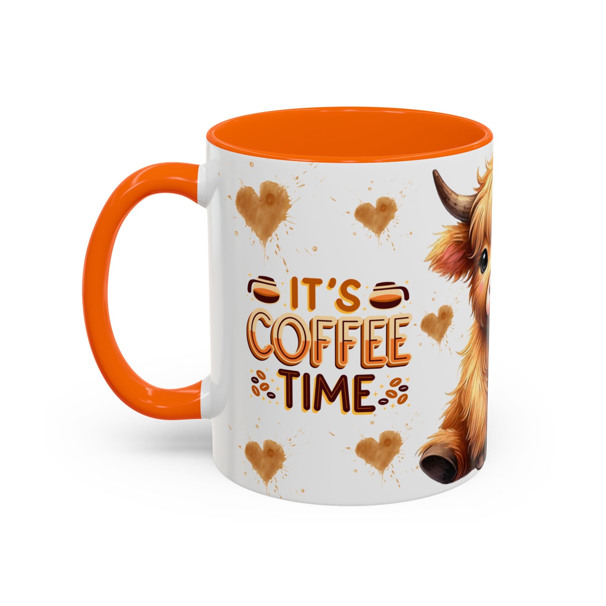Cute Highland Cow It's Coffee Time Mug | Accent Coffee Mug