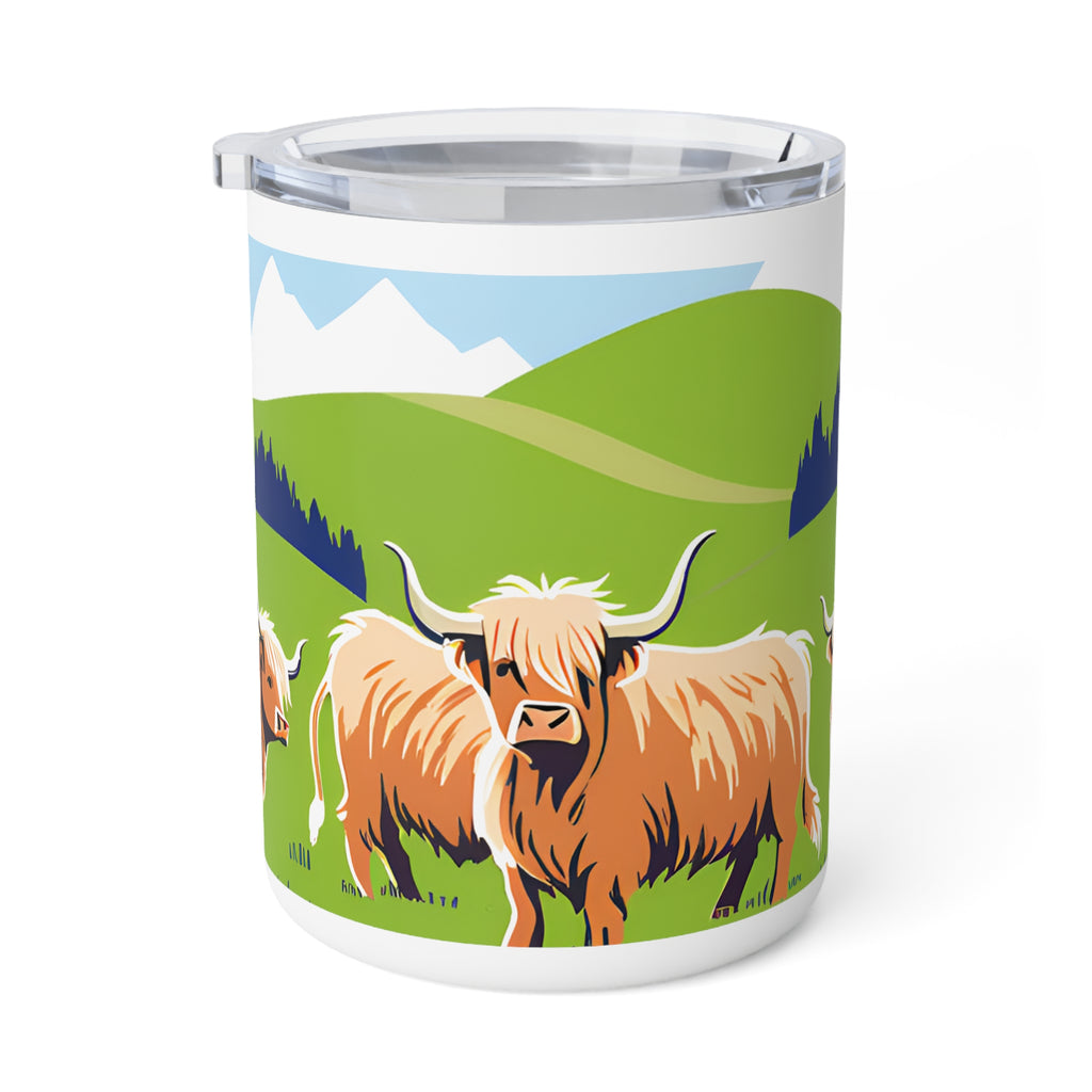 Highland Cow Insulated Coffee Mug | Cute Cow Mug, Animal Lover Gift, Nature-Inspired Mug, Farmhouse Decor, Hot Beverage Container