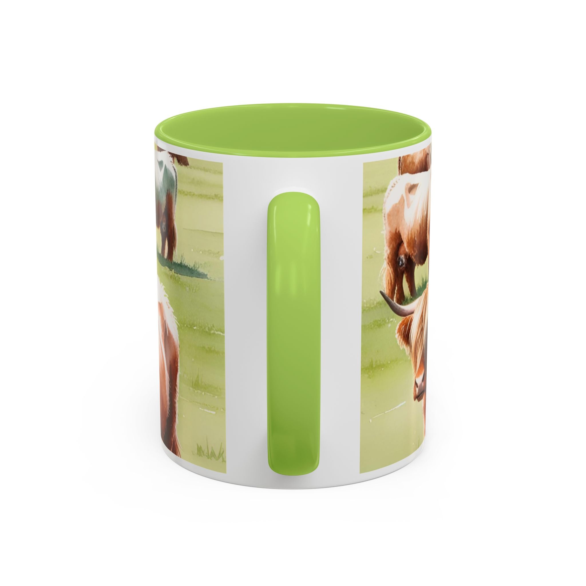 Highland Cow Accent Coffee Mug — Cute Rustic Cattle Farm Design (11/15 oz)