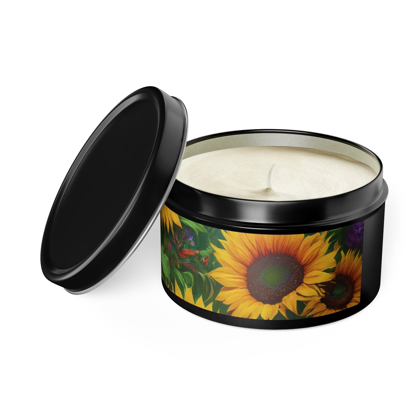 Sunflower Design Soy Wax Blend Tin Candles