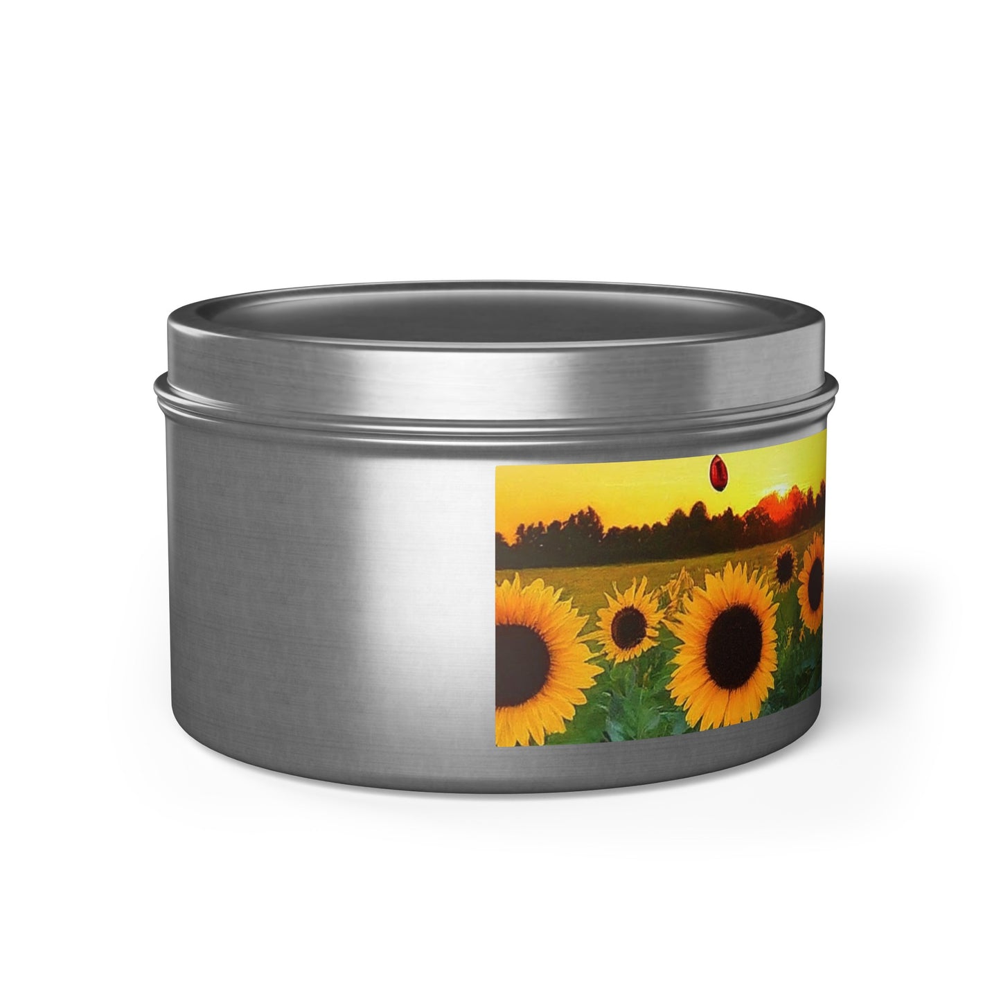 Beautiful Scented Sunflower Tin Candles