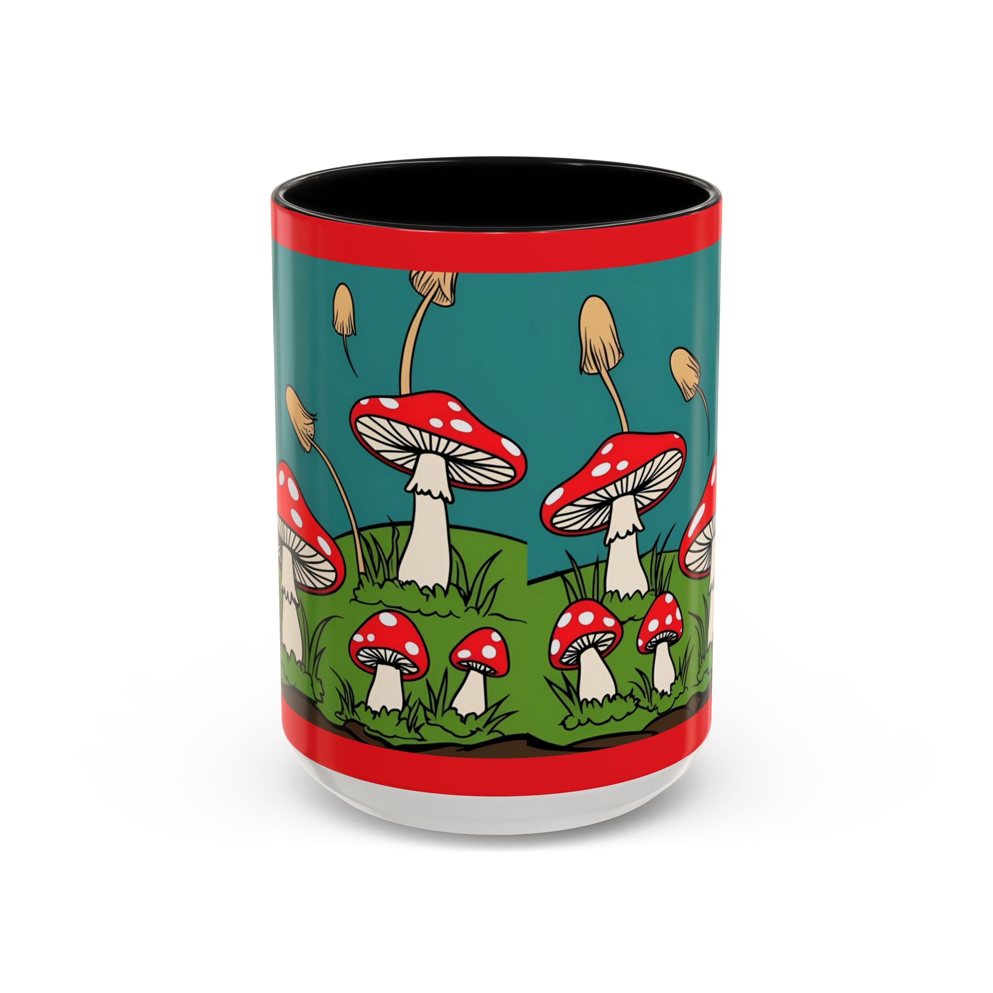 Mushroom Coffee Mug Red Toadstool Ceramic Cup Forest Accent