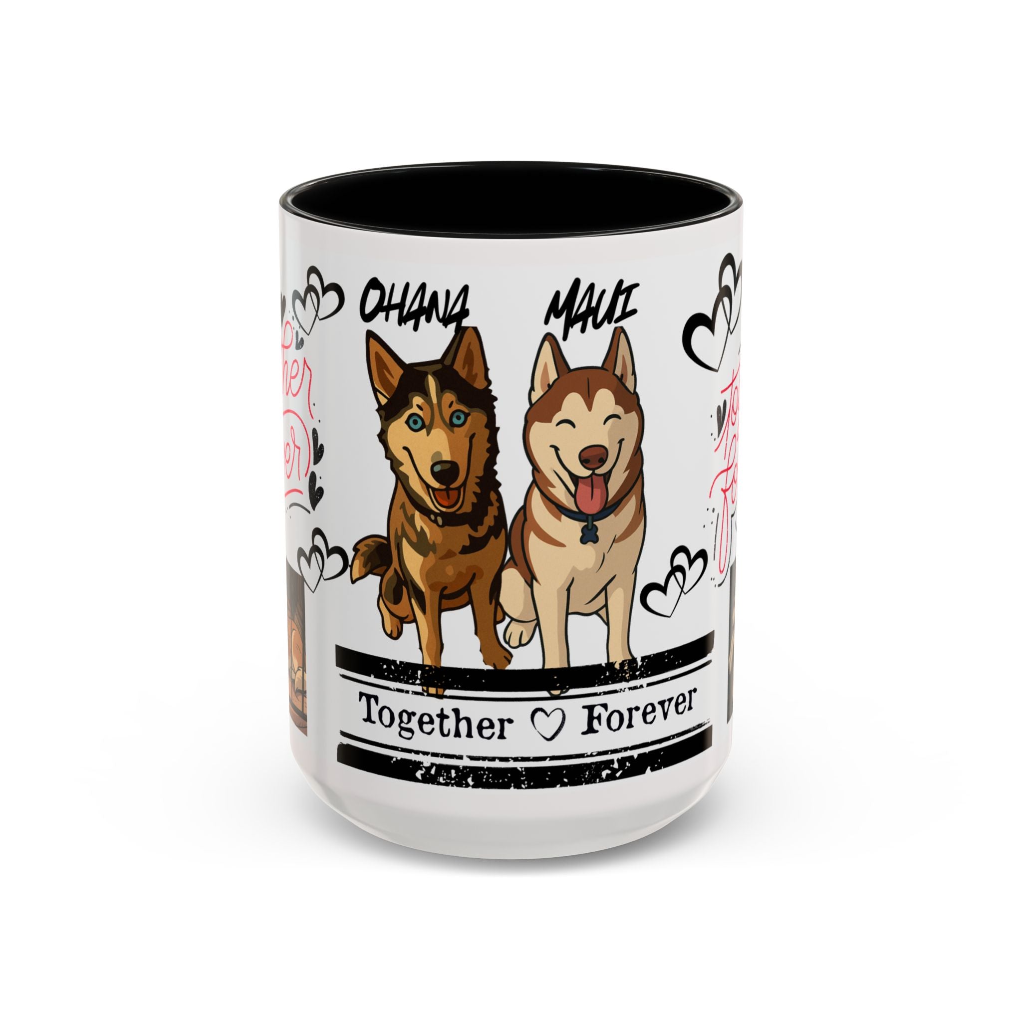 Husky Couple Coffee Mug — “Together Forever” Personalized Pet Lovers Gift