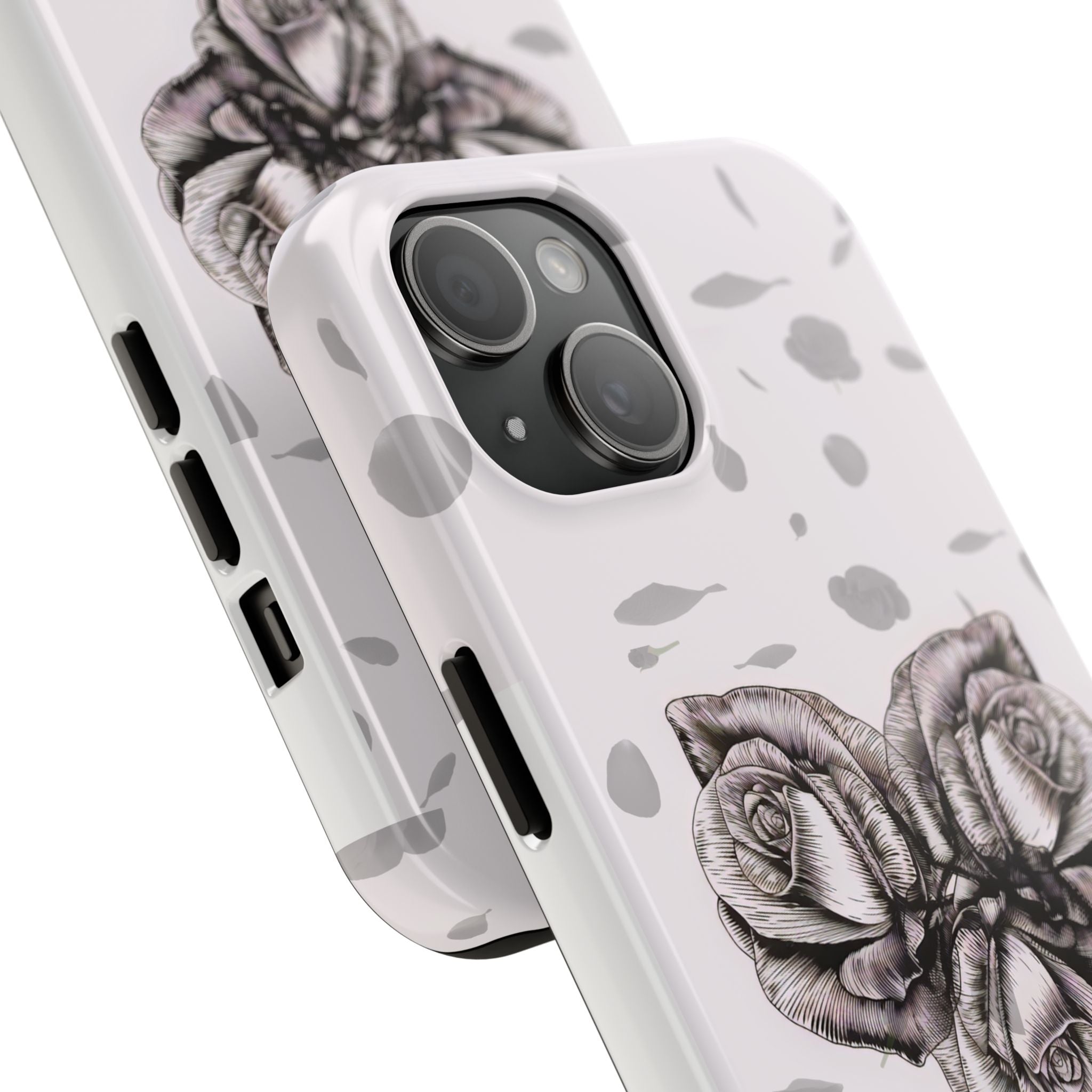 IPhone Phone Case Artistic Floral Tough Phone Cases - Heart Rose Design