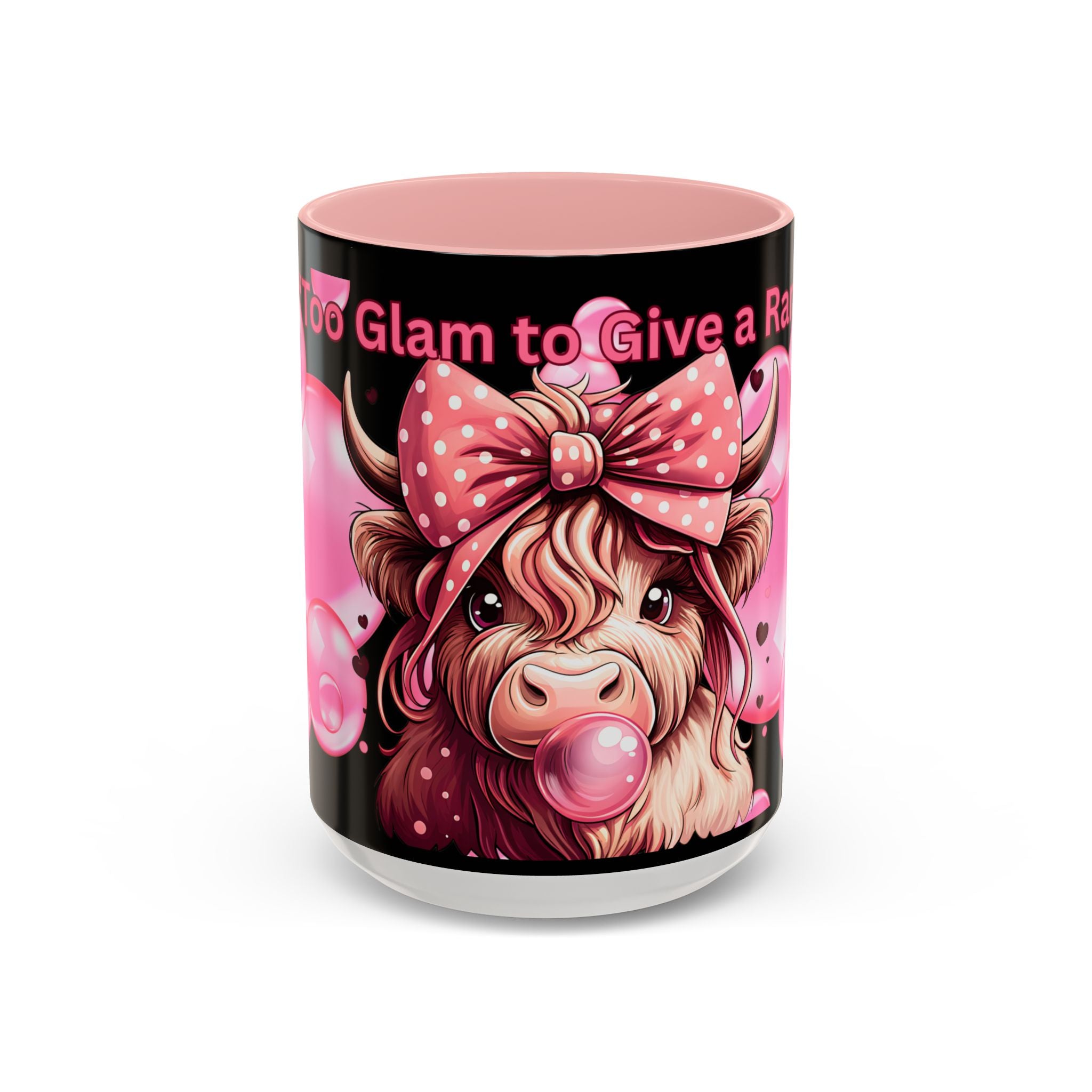 Glam Highland Cow Coffee Mug Too Glam to Give a Ram Accent Mug