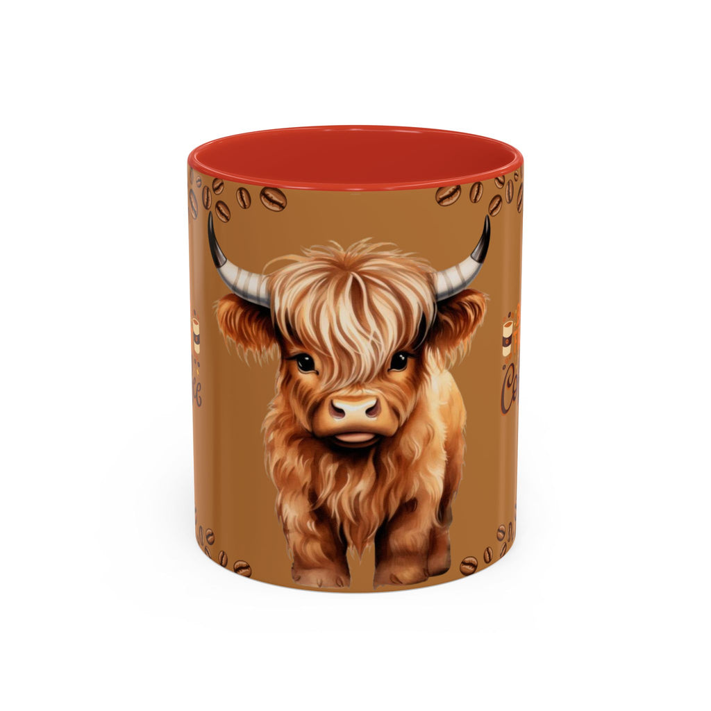 Highland Cow Coffee Mug — 'But First Coffee' Highland Cow Accent Mug (11/15oz)
