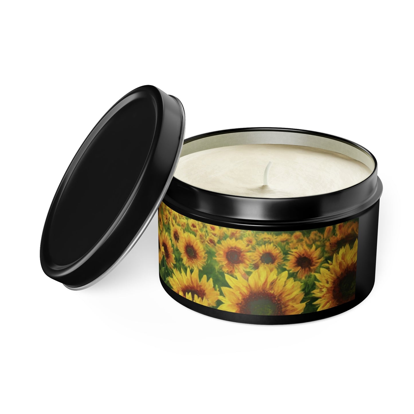 Soothe Your Soul: Sunflower Design Scented Soy Tin Candles