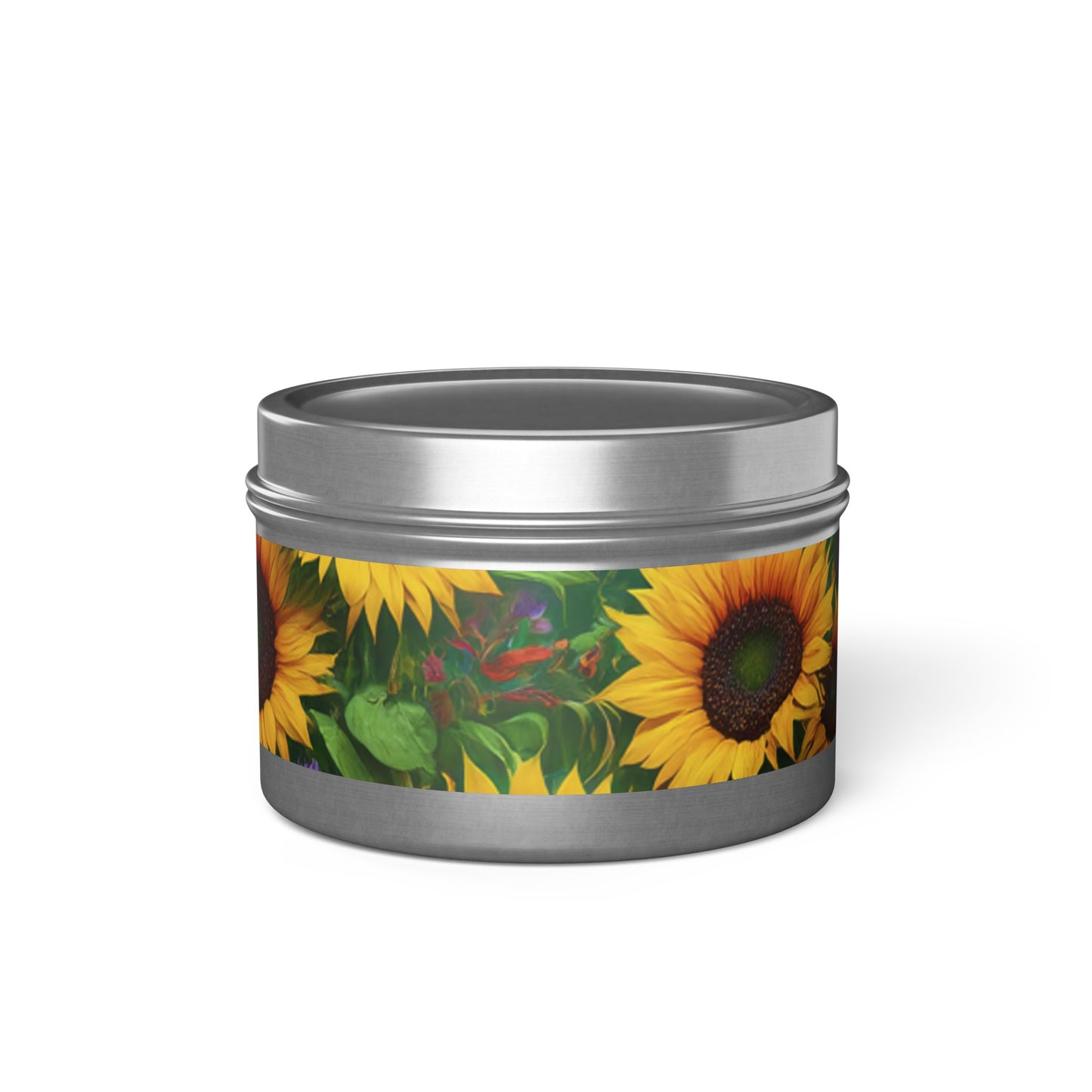 Sunflower Design Soy Wax Blend Tin Candles