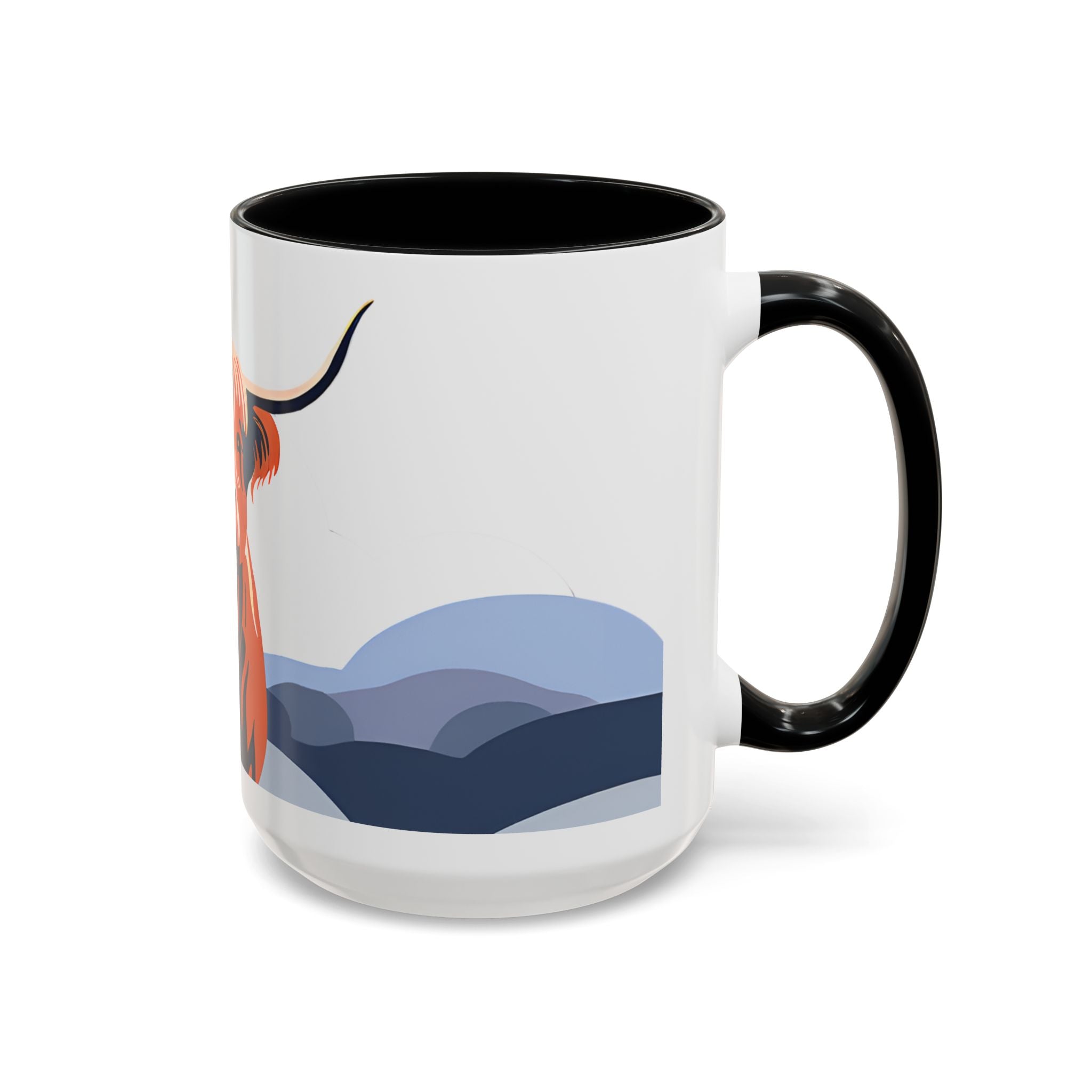 Highland Cow Accent Coffee Mug – Scenic Farmhouse Tea & Coffee Cup (11/15 oz)