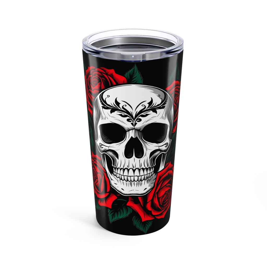 Skull & Roses 20oz Tumbler - Gothic Style Drinkware, Perfect for Halloween, Gifts for Him/Her, Unique Party Favors, Durable Insulated Cup