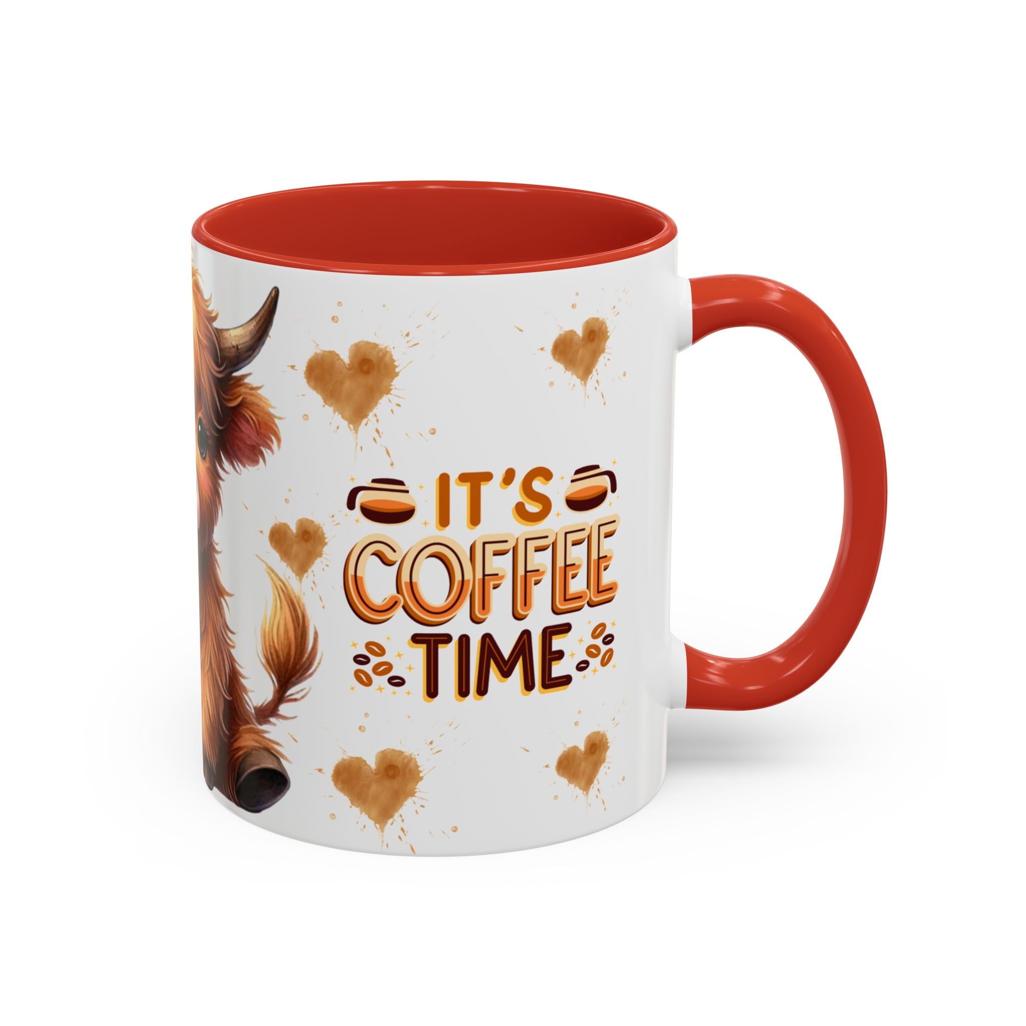 Cute Highland Cow It's Coffee Time Mug | Accent Coffee Mug