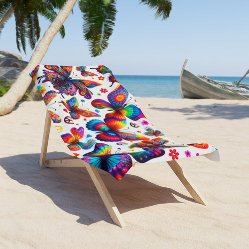 Colorful Butterfly Beach Towel | Vibrant Summer Towel for Poolside Fun, Picnics, Camping, Travel