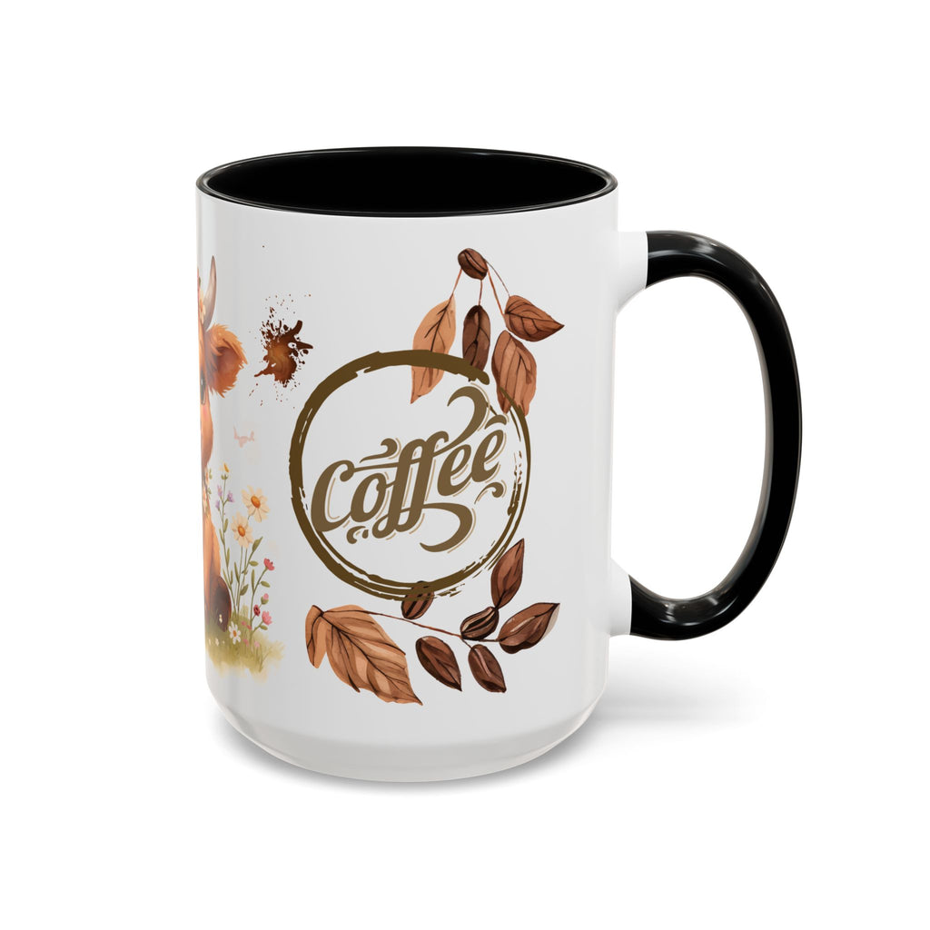 Floral Baby Cow Coffee Mug | Accent Coffee Mug 11oz 15oz