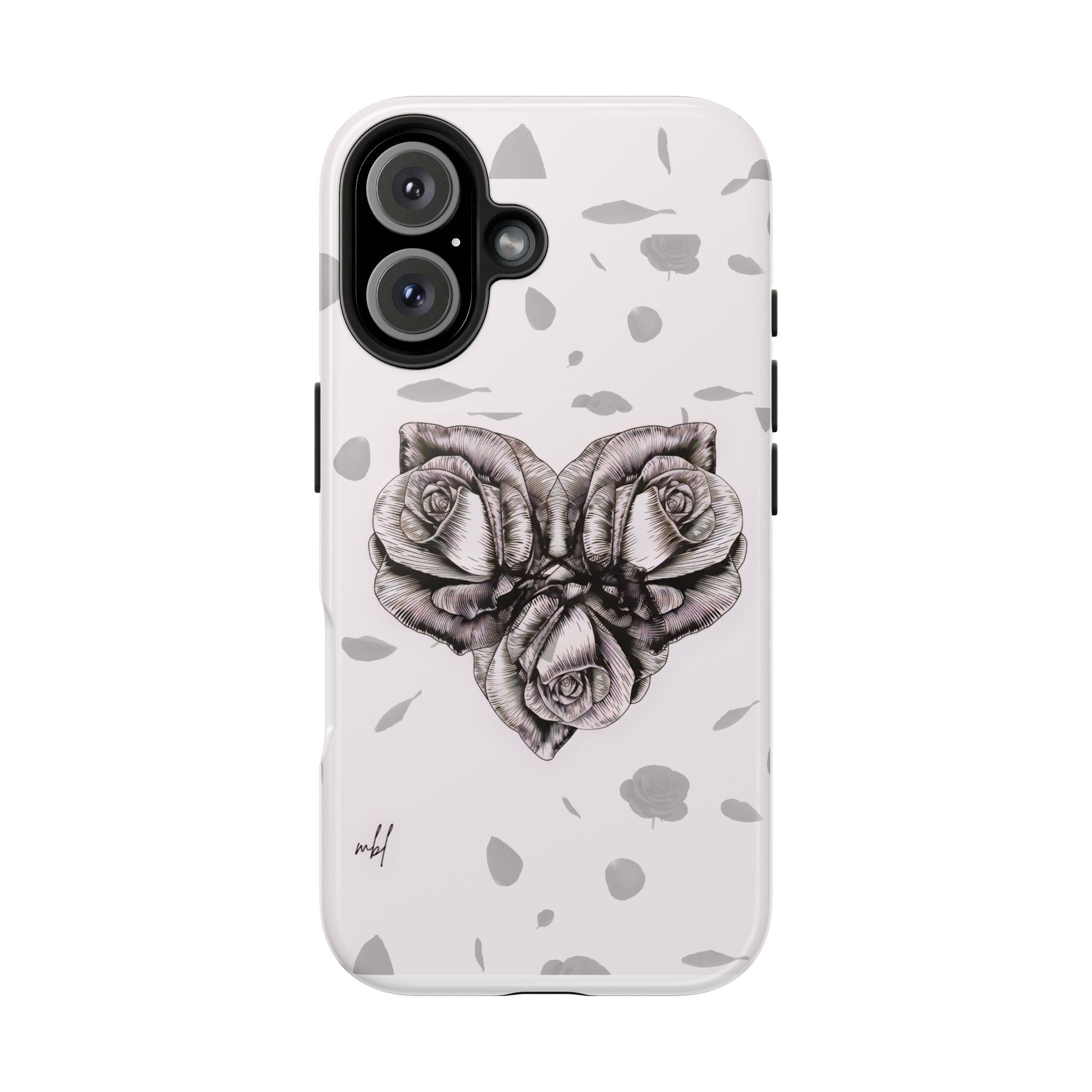 IPhone Phone Case Artistic Floral Tough Phone Cases - Heart Rose Design