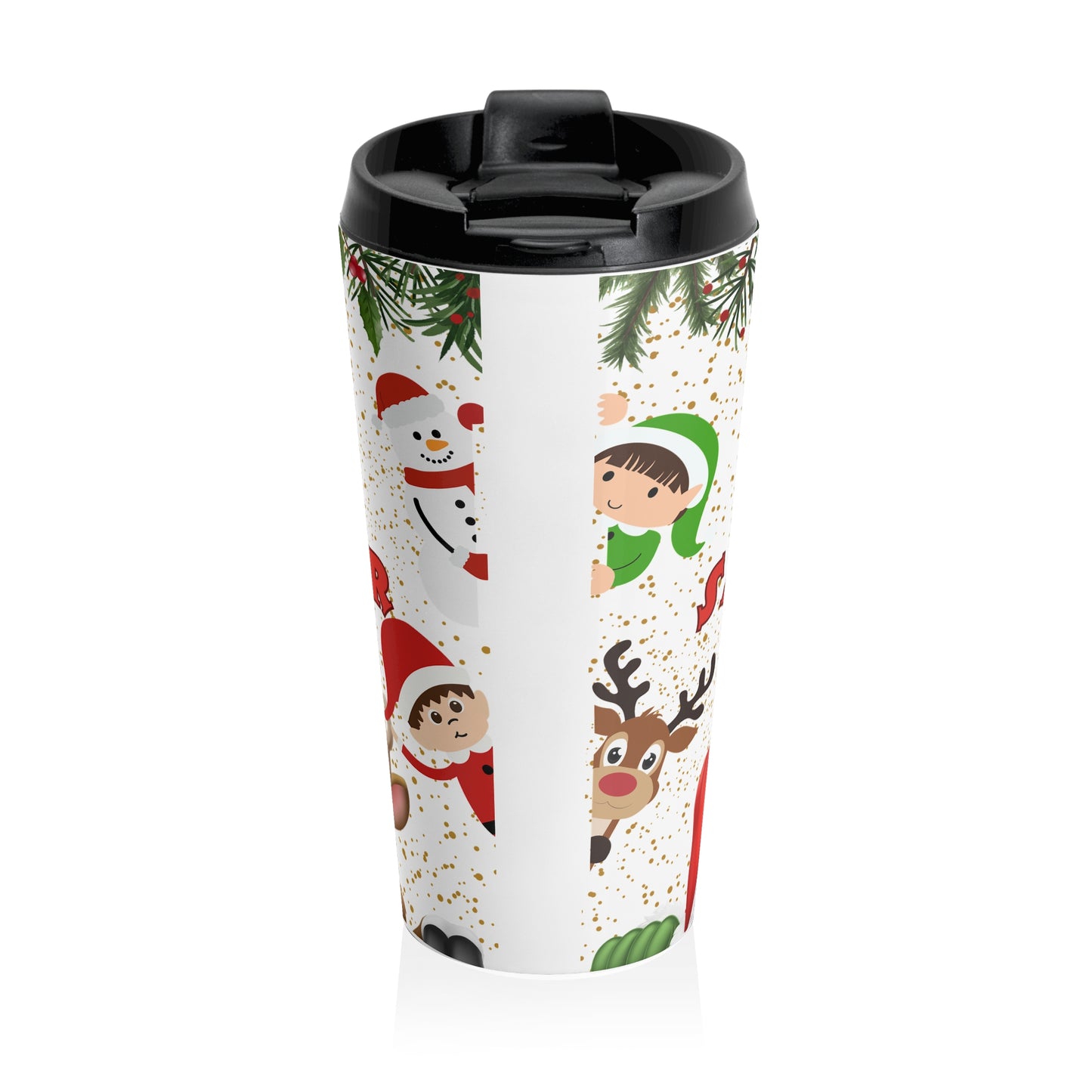 Travel Mug - Santa's Helper Cute Christmas Stainless Steel Tumbler