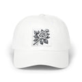 Embroidered Rose Classic Dad Cap - Stylish White Hat for Casual Outings