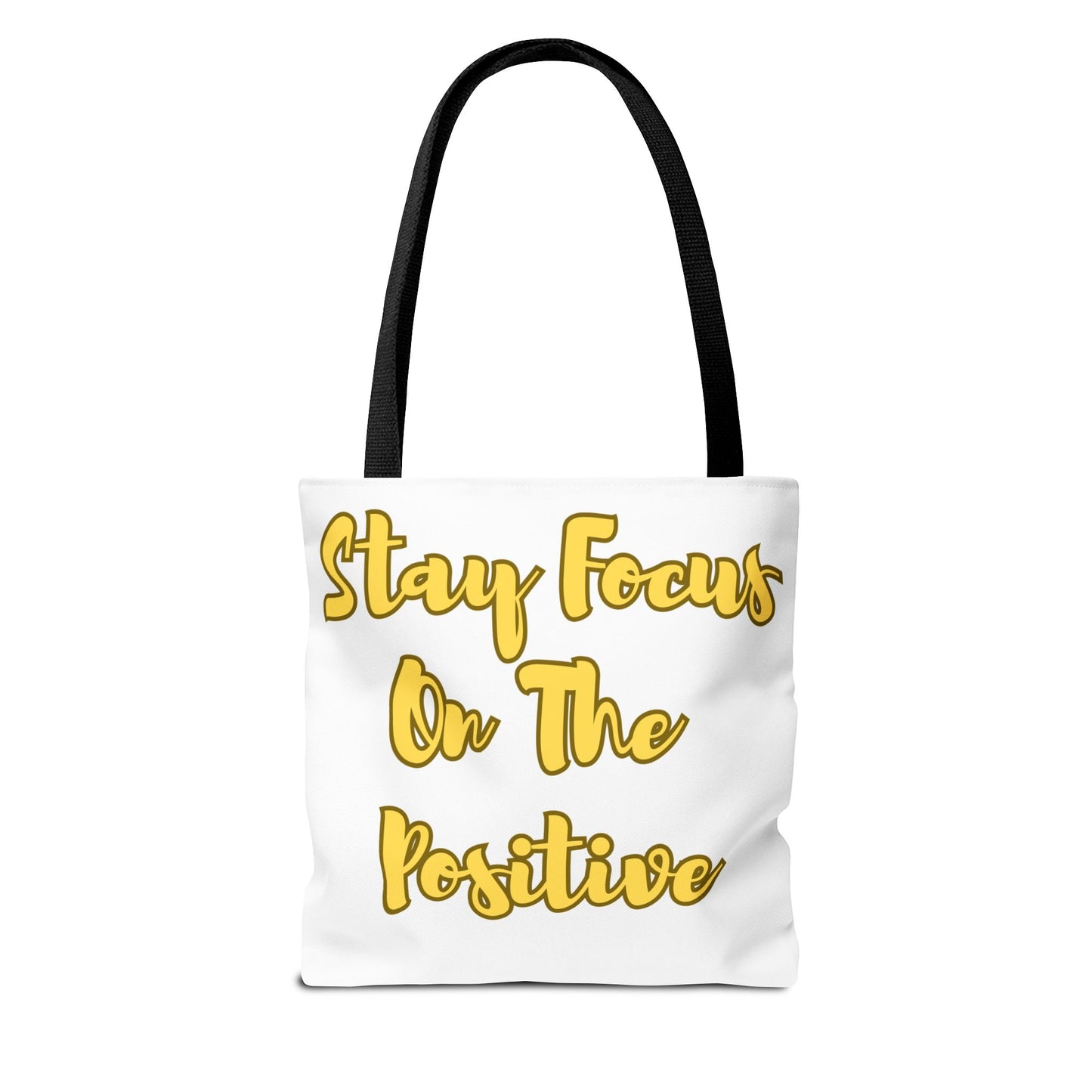 Sunflower Motivational Tote Bag - Stay Focus On The Positive, Eco-Friendly Carryall, Floral Shopping Bag, Gift for Friends, Summer Essential