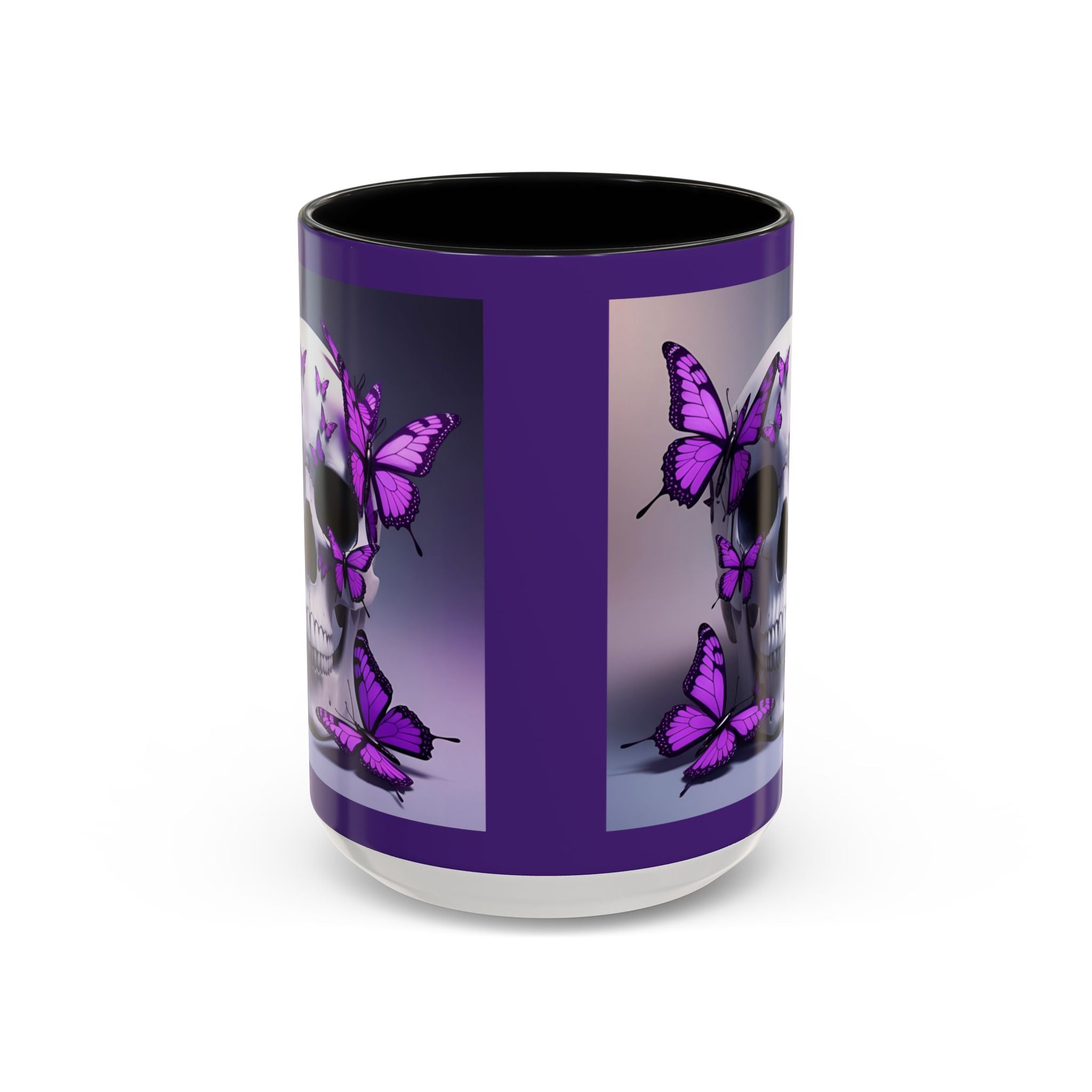 Coffee Mug Gothic Skull Butterfly Accent Design 11/15oz