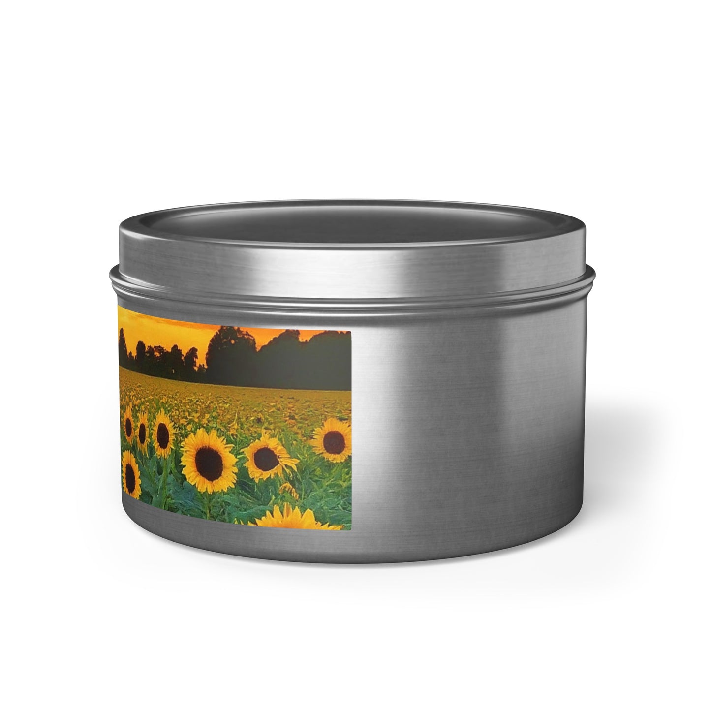 Beautiful Scented Sunflower Tin Candles