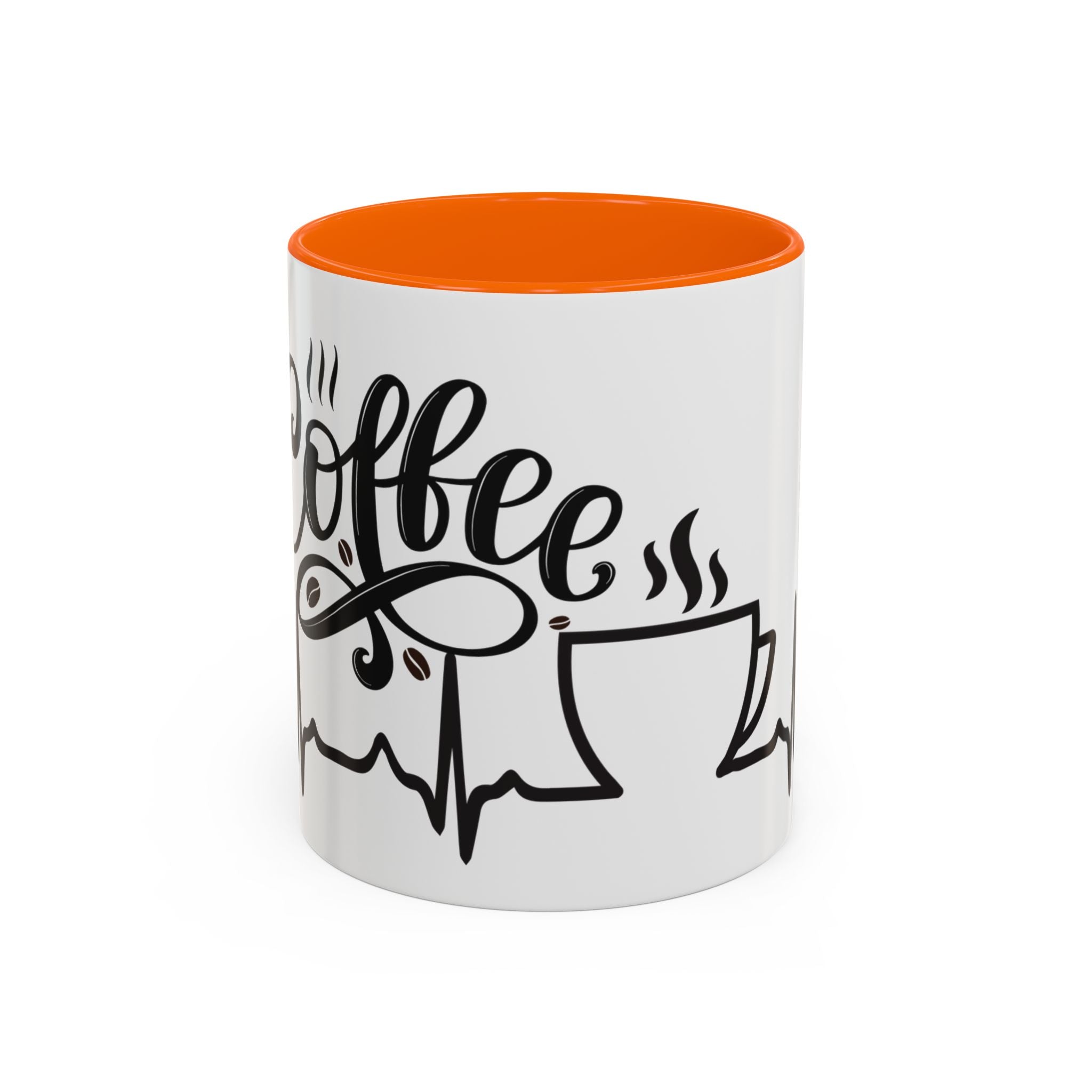 Coffee Lover's Accent Mug with Heartbeat Design - Perfect Gift for Baristas, Teachers, Birthdays, and Cozy Coffee Moments