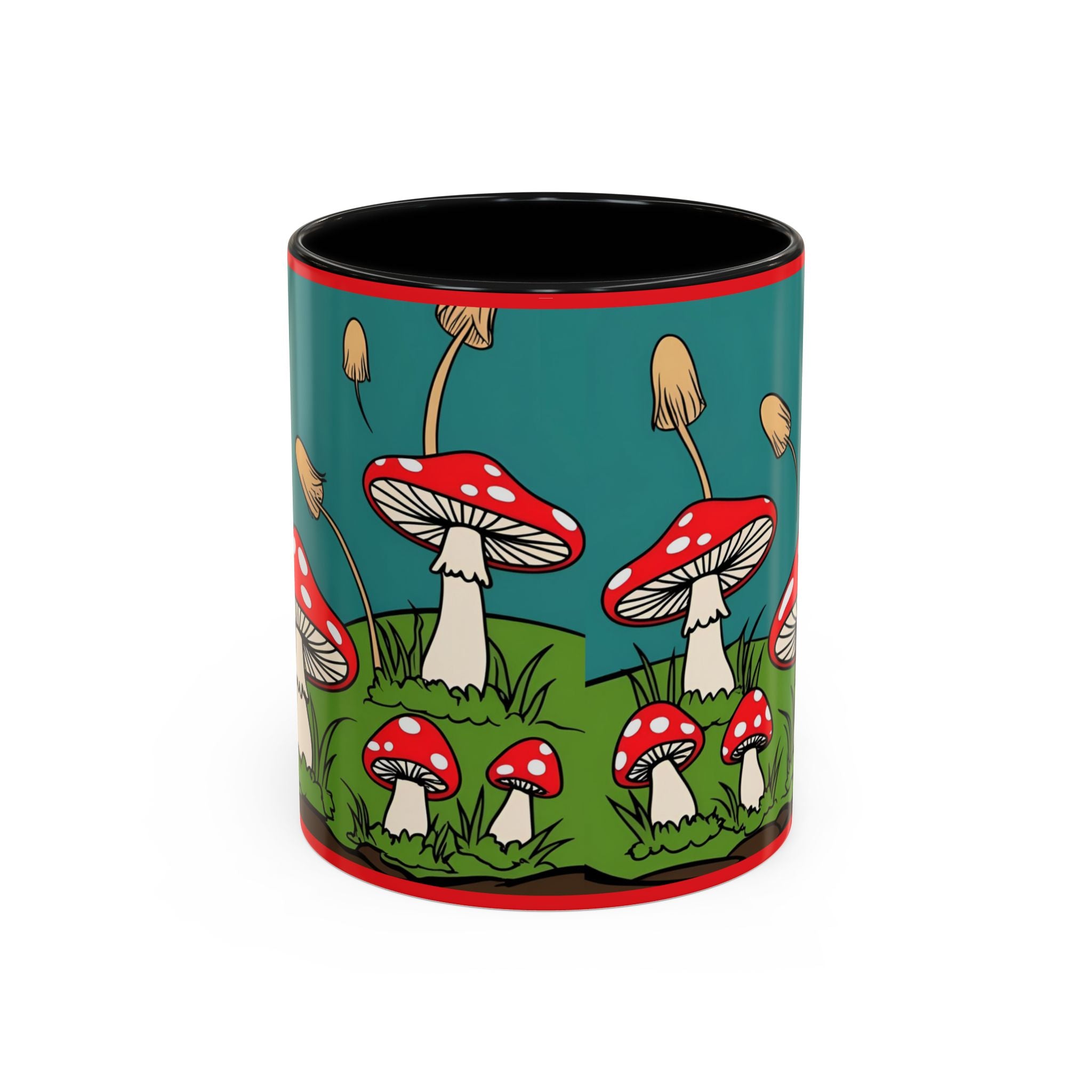 Mushroom Coffee Mug Red Toadstool Ceramic Cup Forest Accent