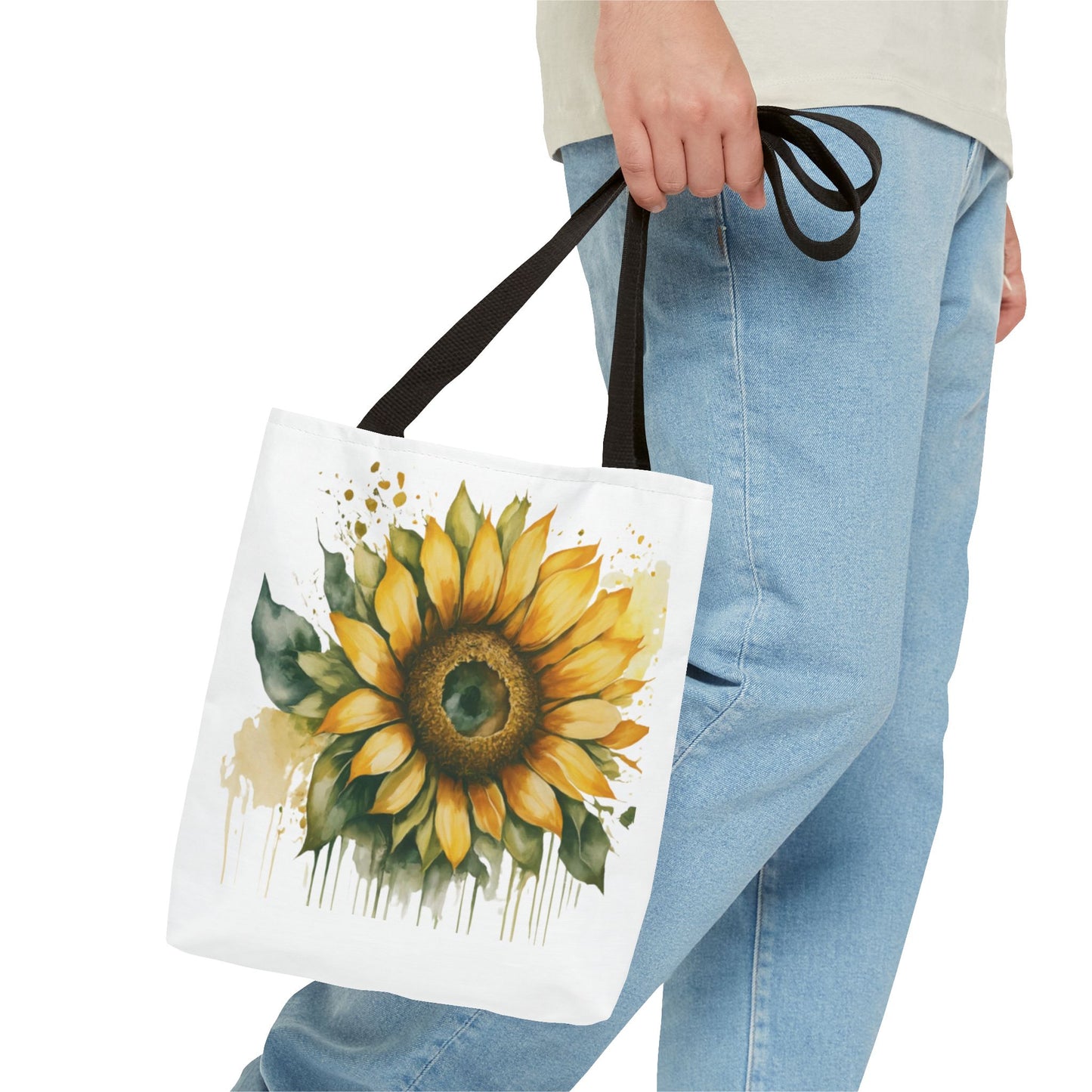 Sunflower Motivational Tote Bag - Stay Focus On The Positive, Eco-Friendly Carryall, Floral Shopping Bag, Gift for Friends, Summer Essential