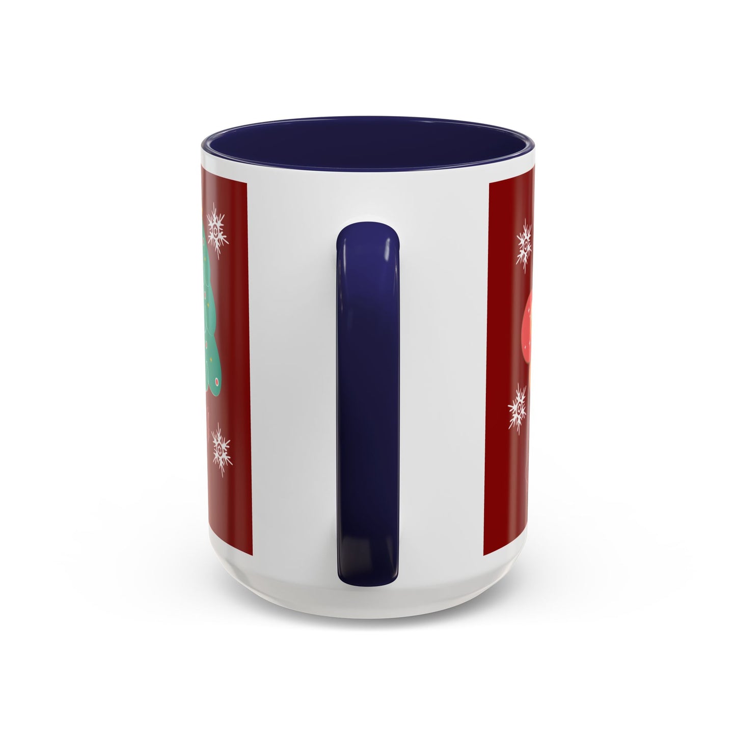 Christmas Cookie & Milk Accent Mug — Holiday Gingerbread Tree Design (11/15oz)