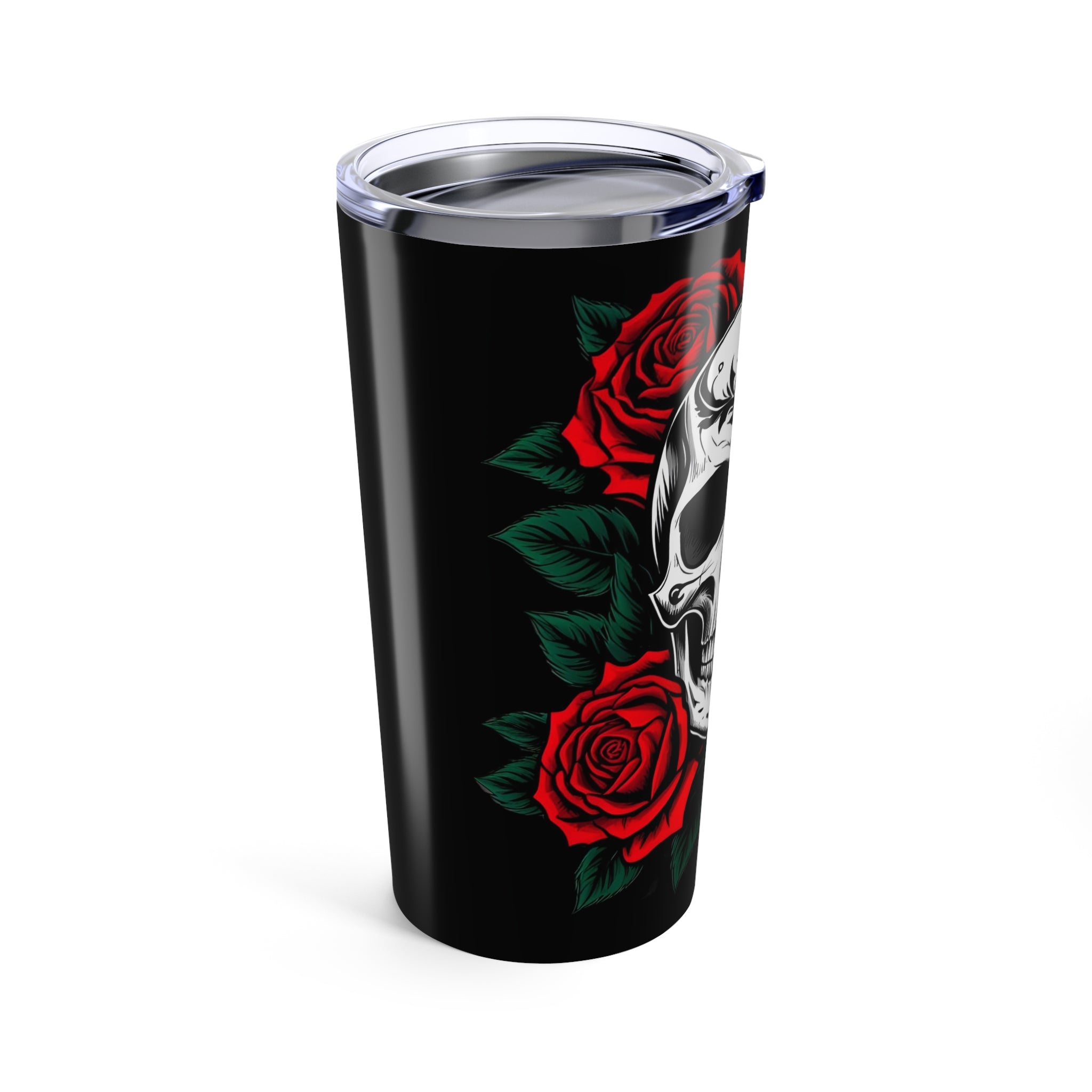 Skull & Roses 20oz Tumbler - Gothic Style Drinkware, Perfect for Halloween, Gifts for Him/Her, Unique Party Favors, Durable Insulated Cup