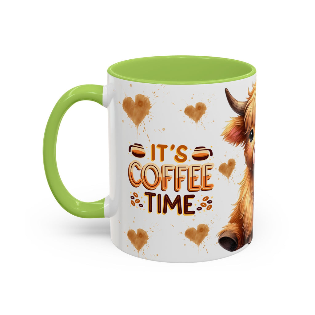 Cute Highland Cow It's Coffee Time Mug | Accent Coffee Mug