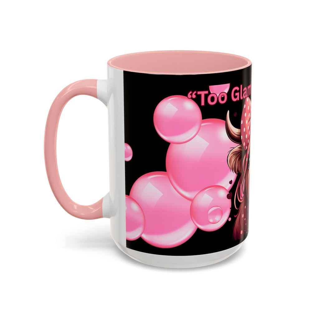 Glam Highland Cow Coffee Mug Too Glam to Give a Ram Accent Mug