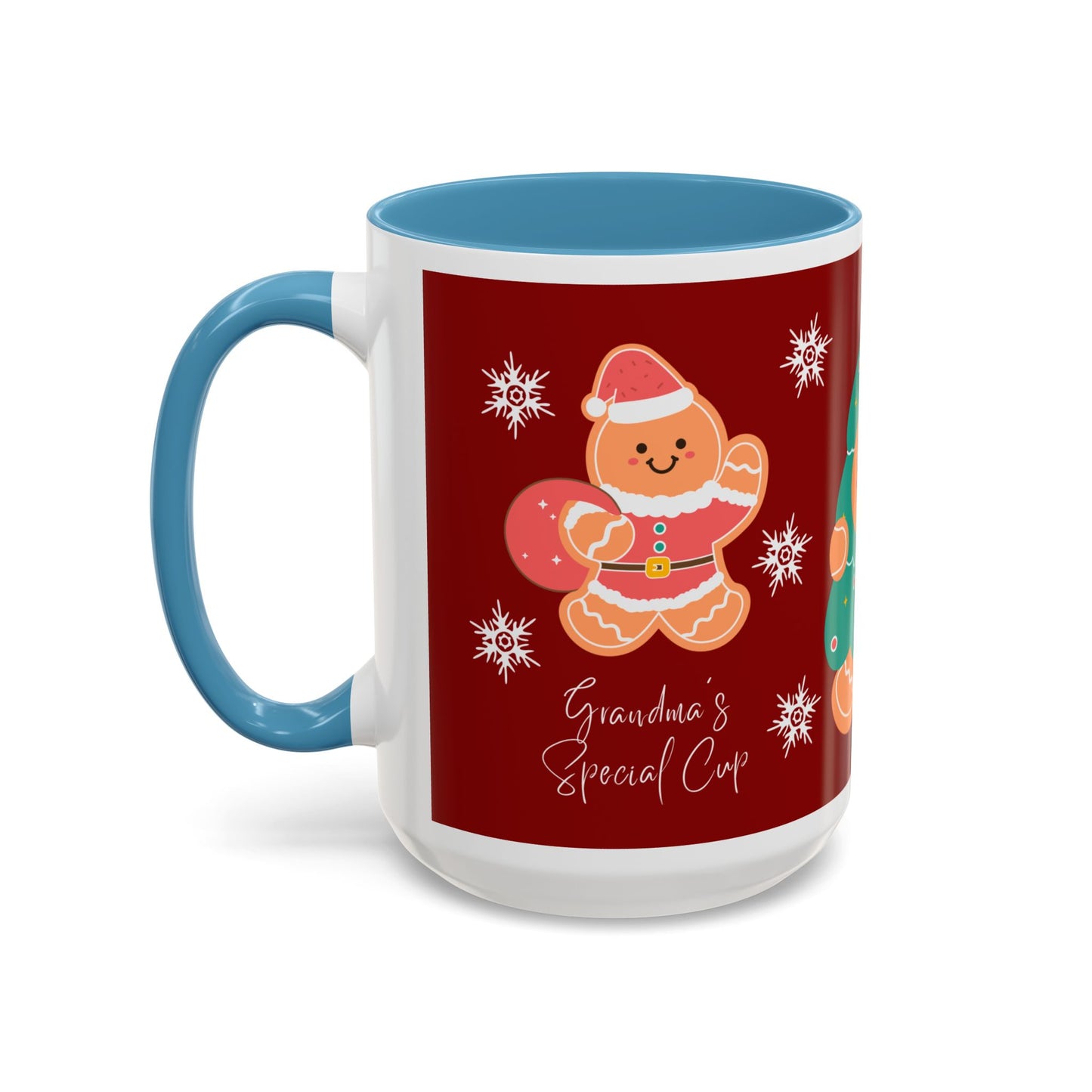 Christmas Cookie & Milk Accent Mug — Holiday Gingerbread Tree Design (11/15oz)