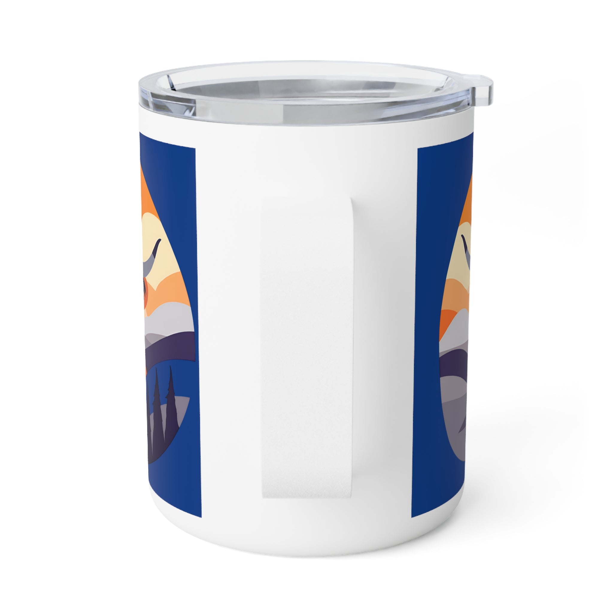 Cute Highland Cow Sunset Design 10oz Insulated Coffee Mug