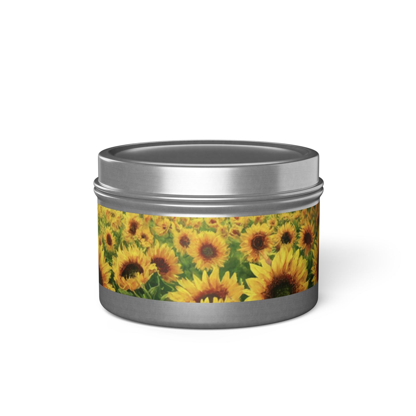 Soothe Your Soul: Sunflower Design Scented Soy Tin Candles