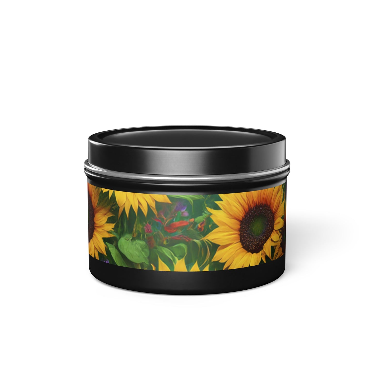 Sunflower Design Soy Wax Blend Tin Candles