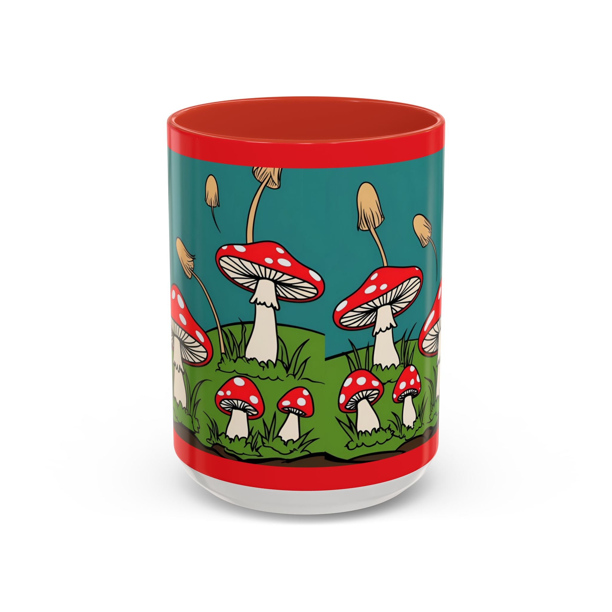 Mushroom Coffee Mug Red Toadstool Ceramic Cup Forest Accent