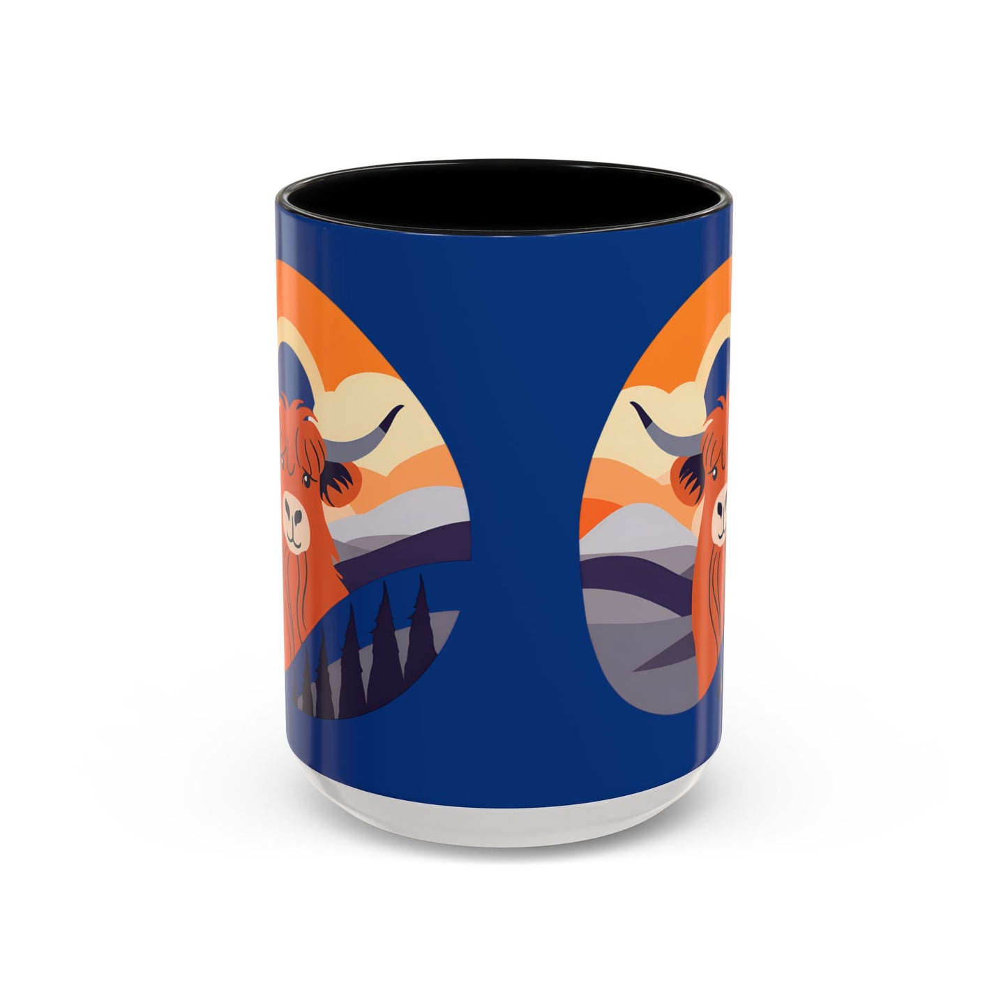 Highland Cow Coffee Mug — Cute Orange Scottish Cattle Accent Ceramic Mug (11/15 oz)